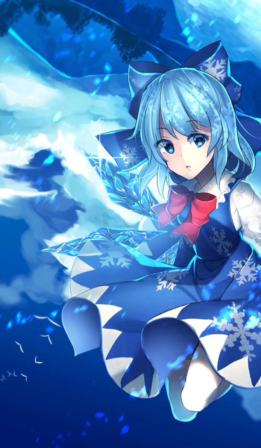 cirno, dress, peach_camellia, touhou, wings