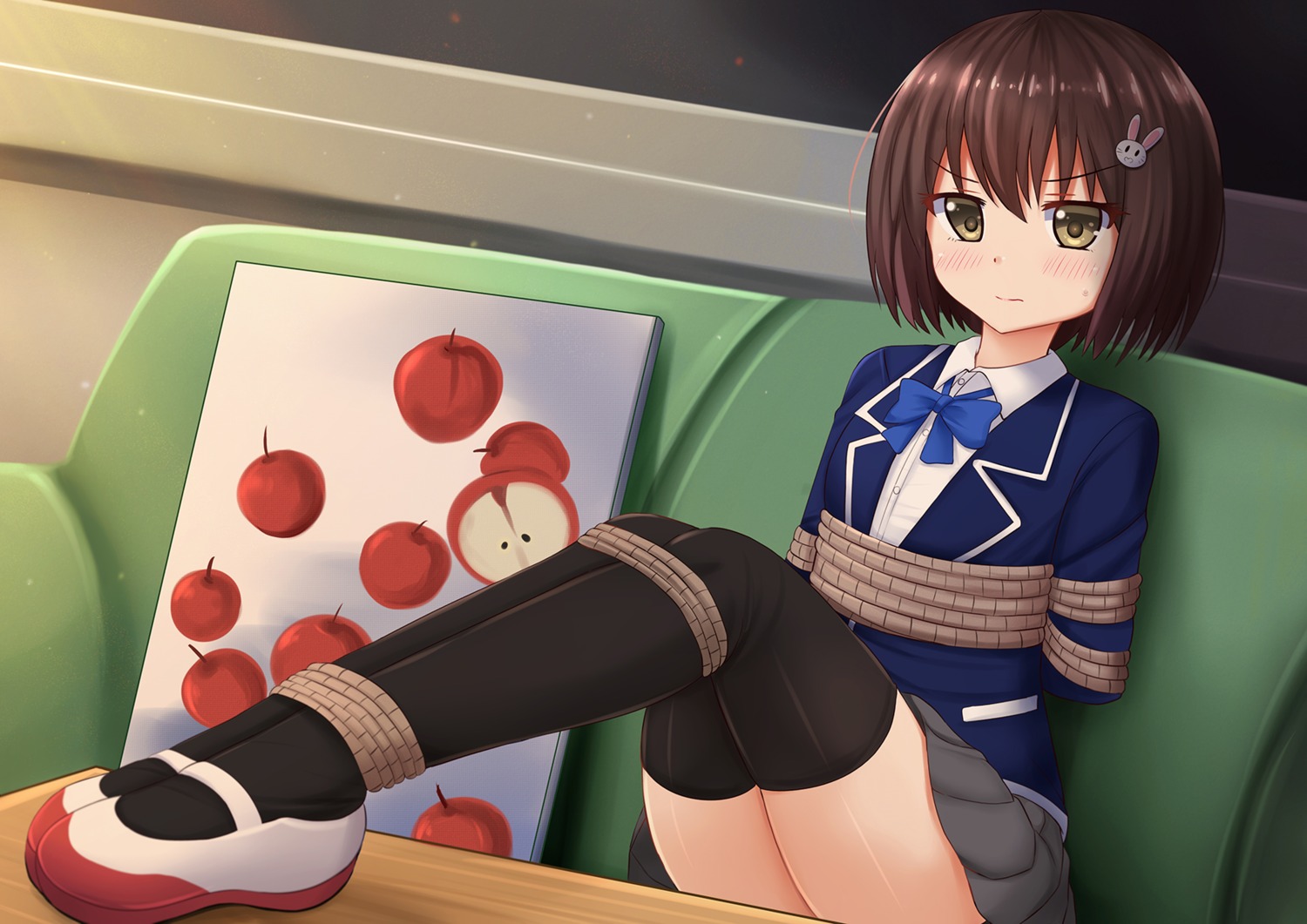 bondage, kazenokaze, kono_bijutsubu_ni_wa_mondai_ga_aru!, seifuku, thighhighs, usami_mizuki