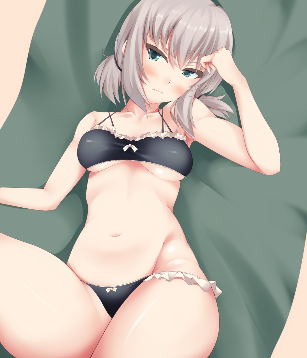 bikini, girls_und_panzer, itsumi_erika, nksk, swimsuits, underboob