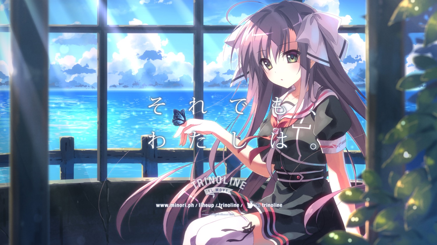 minori, seifuku, thighhighs, trinoline, tsumugi_sara, wallpaper, yuzuna_hiyo