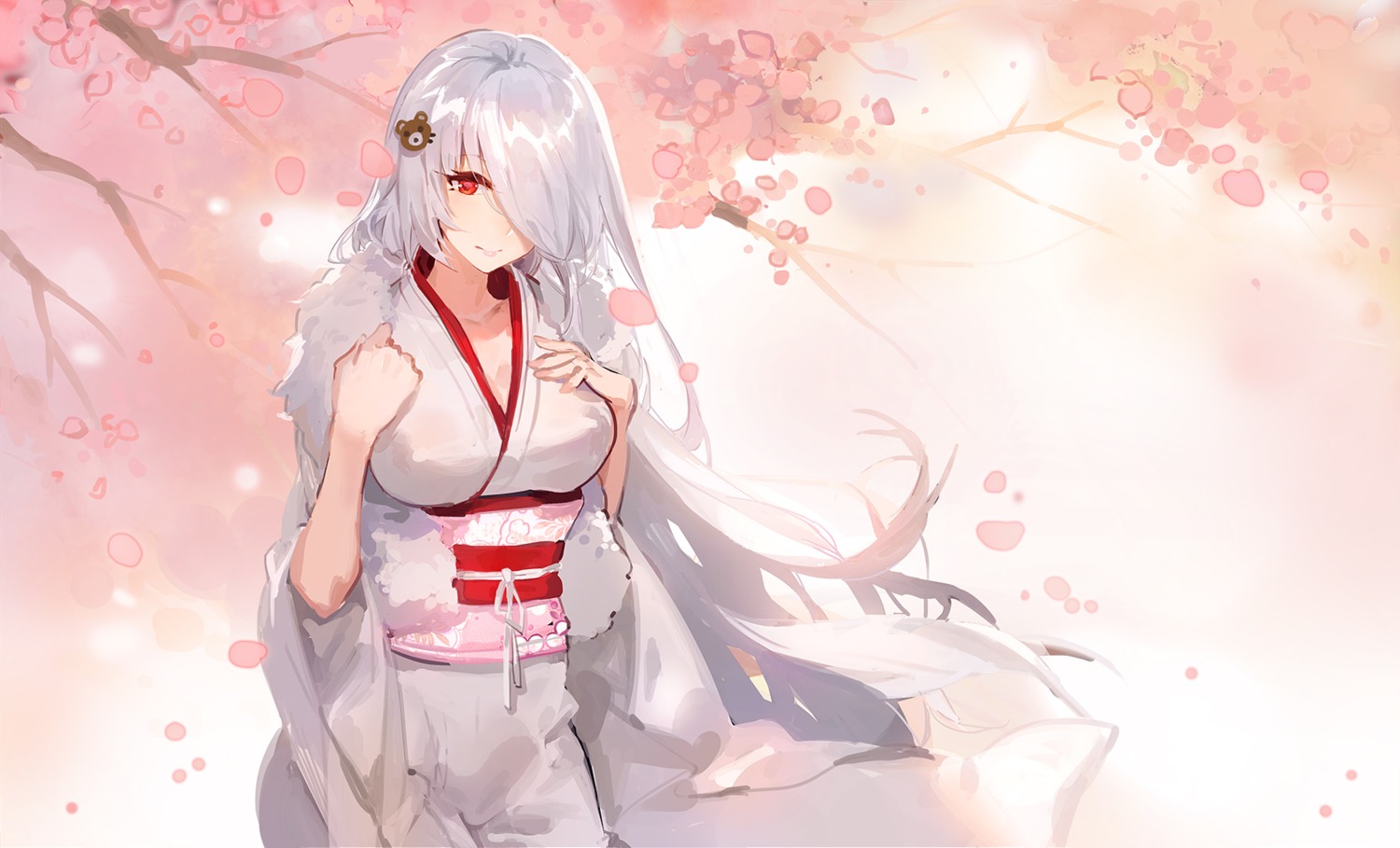 breast_hold, girls_frontline, kimono, kishiyo, pk_(girls_frontline)