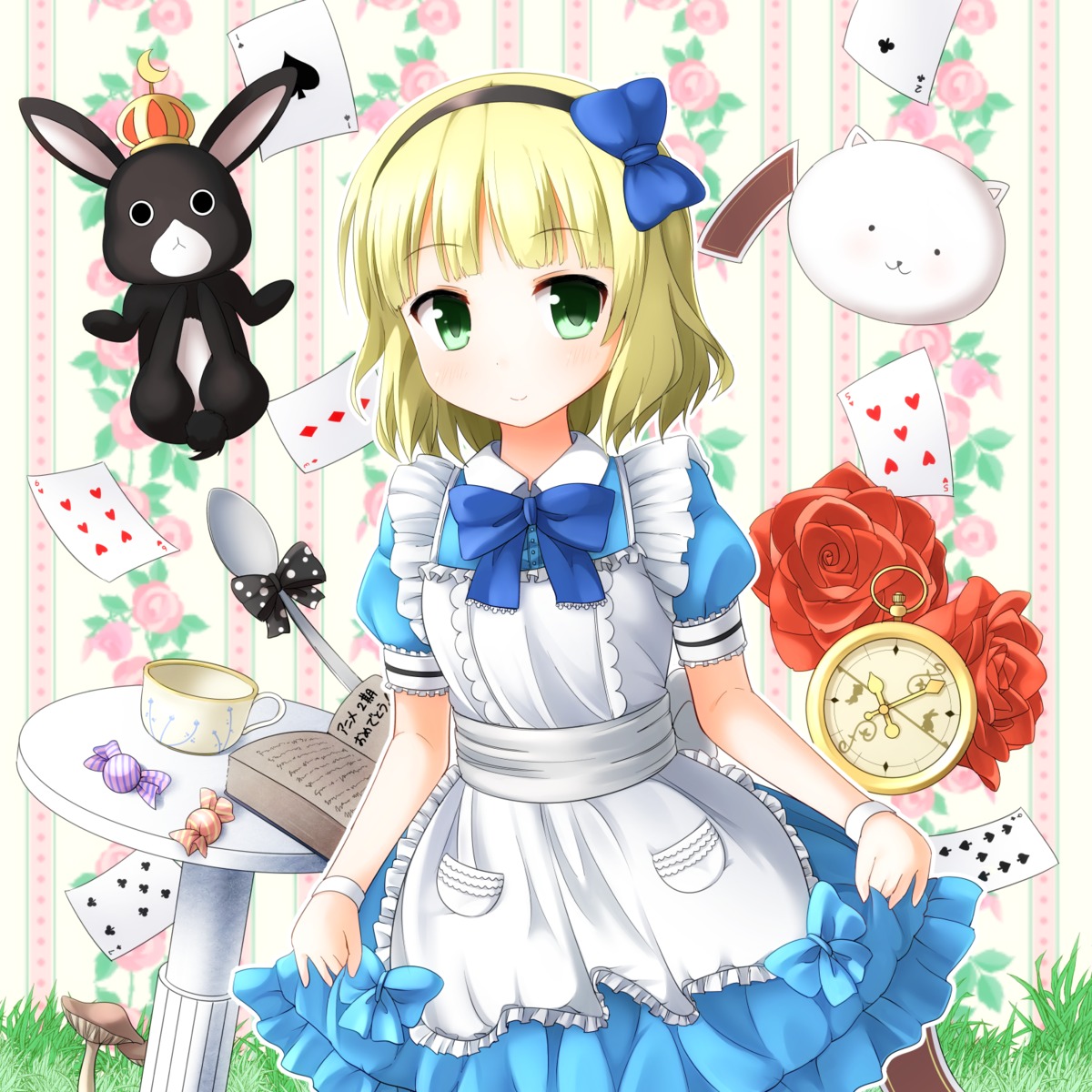 alice_in_wonderland, anko_(gochiusa), cosplay, dress, faubynet, gochuumon_wa_usagi_desu_ka?, kirima_sharo, tippy_(gochiusa)