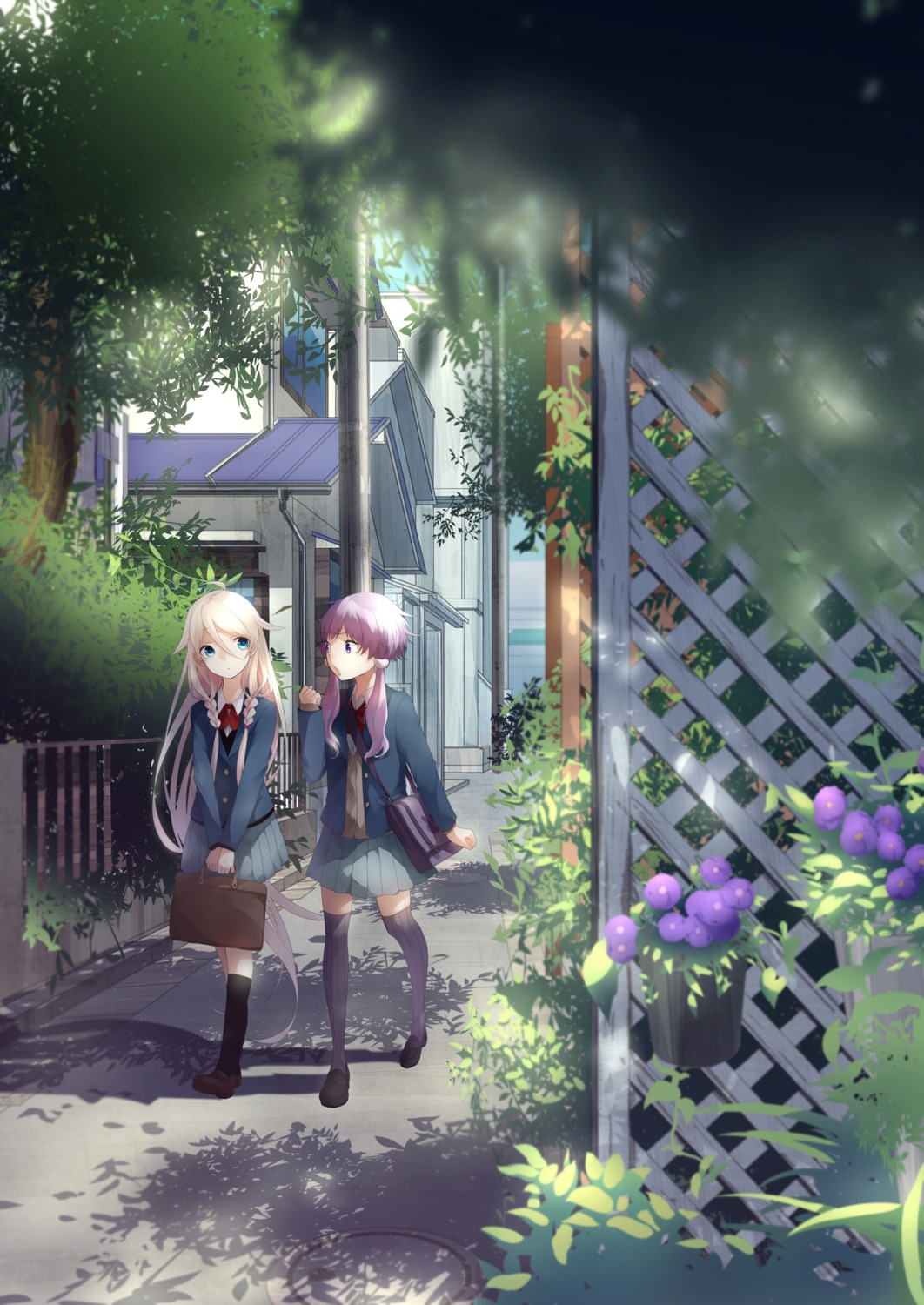 ia_(vocaloid), seifuku, thighhighs, vocaloid, voice_(vocaloid), yuzuki_yukari