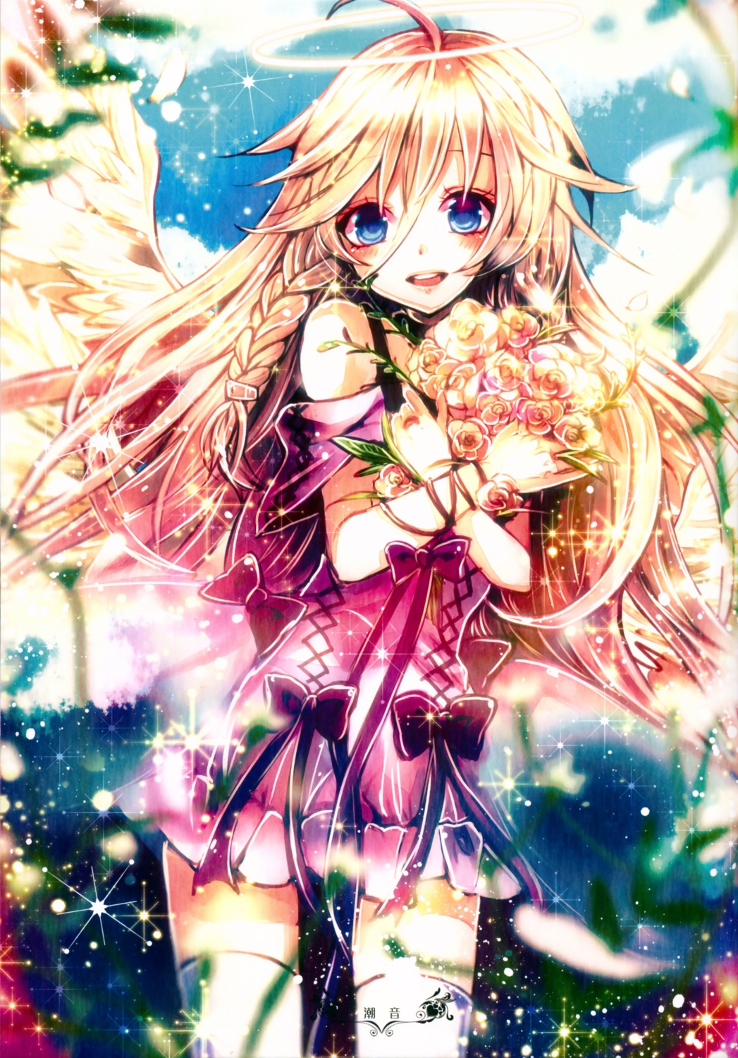 dress, ia_(vocaloid), sazanami_shione, thighhighs, vocaloid, wings