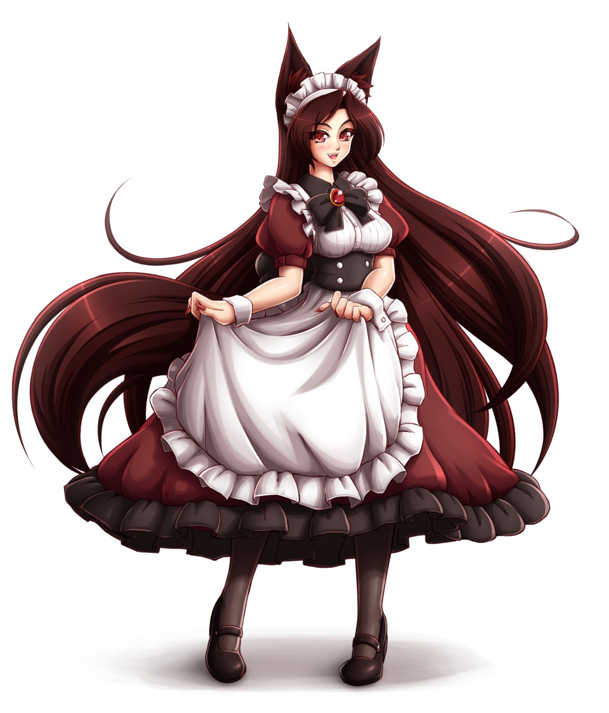 animal_ears, heels, imaizumi_kagerou, maid, mazume, pantyhose, tail