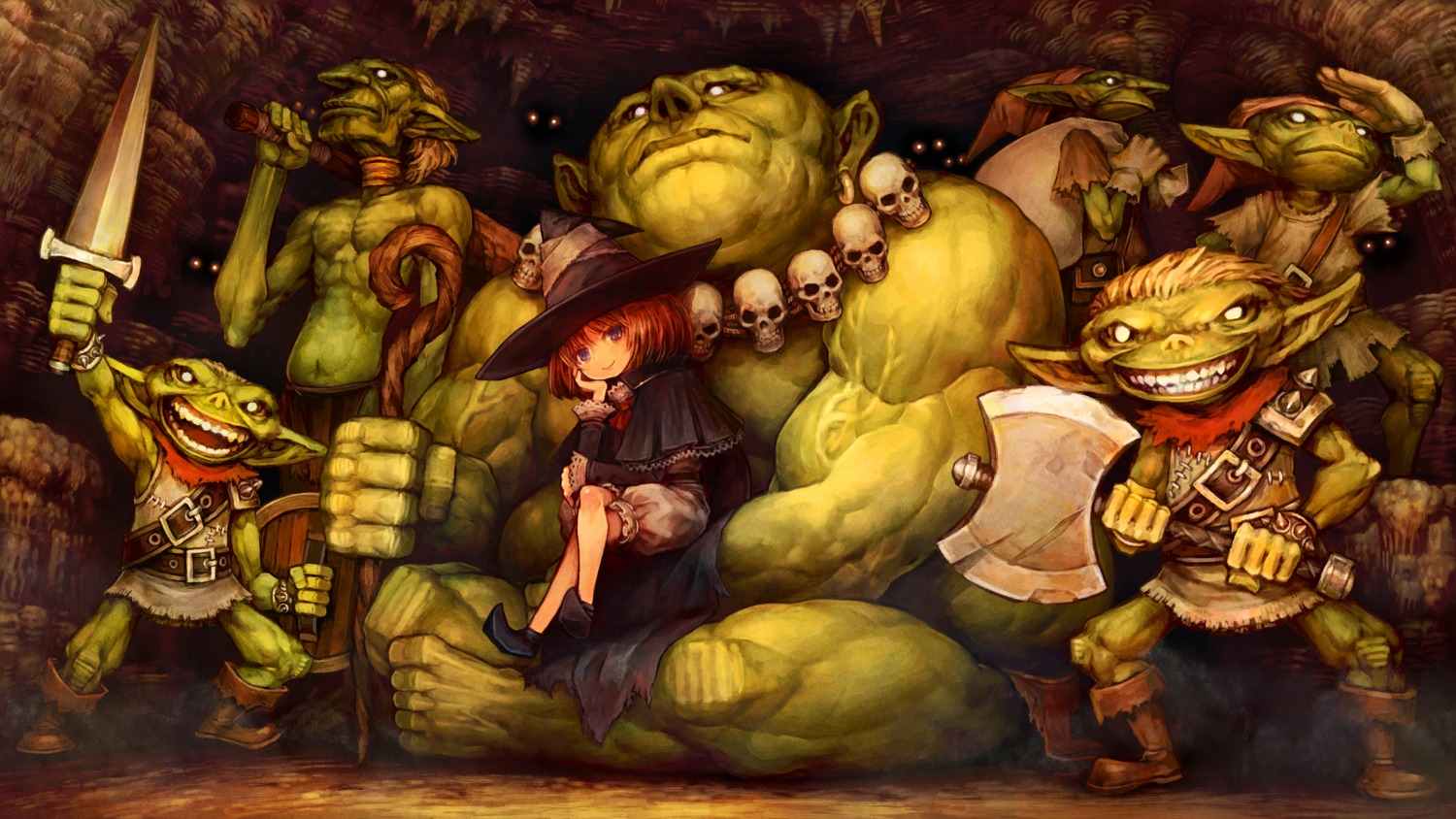 bloomers, dragon's_crown, monster, shigatake, sword, weapon, witch