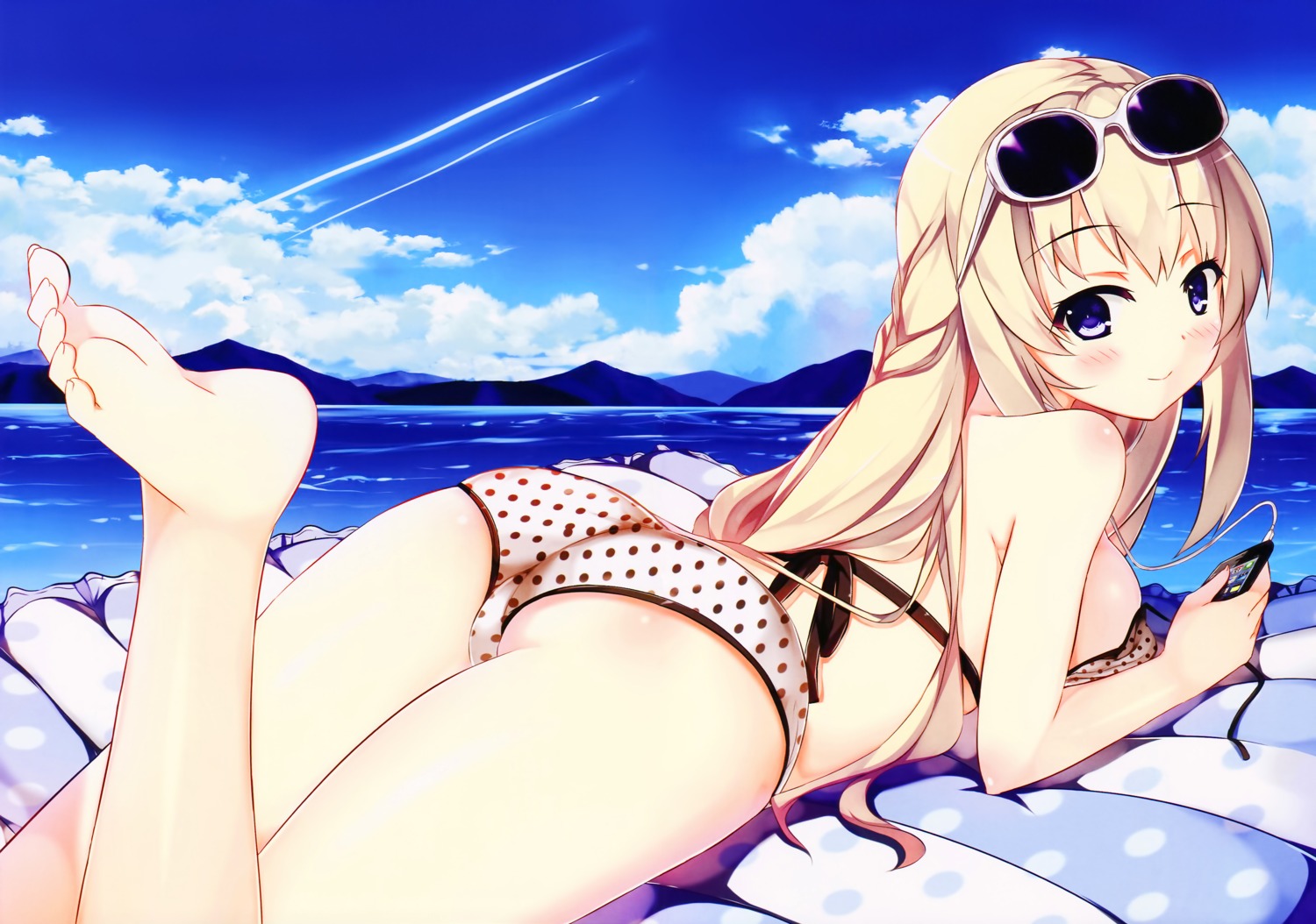 ass, bikini, choujigen_game_neptune, feet, fixed, kaho_okashii, megane, swimsuits, vert