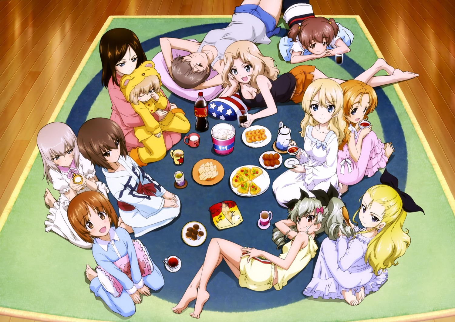 alisa_(girls_und_panzer), anchovy, ass, assam, cleavage, darjeeling, feet, girls_und_panzer