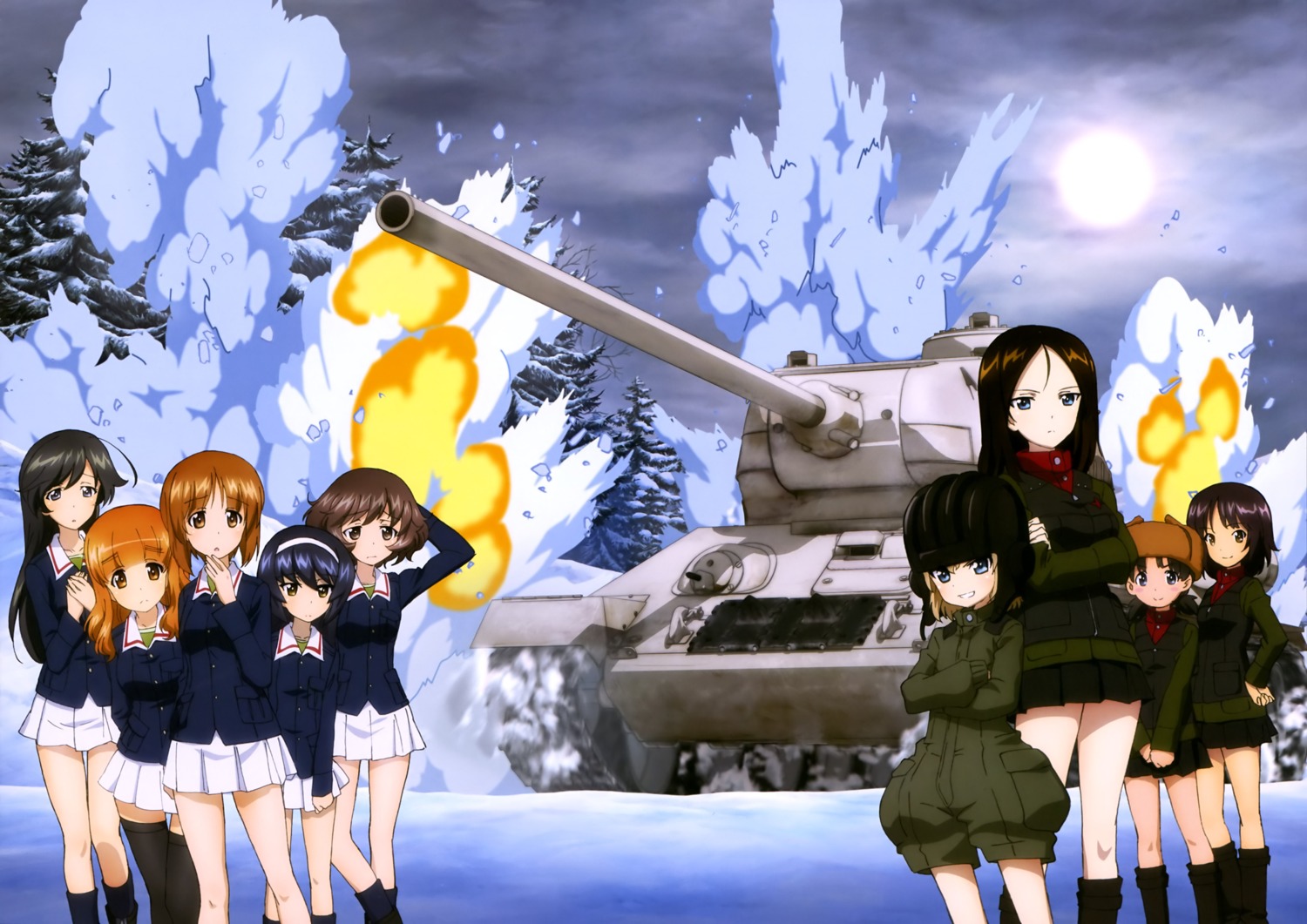 akiyama_yukari, alina_(girls_und_panzer), girls_und_panzer, isuzu_hana, katyusha, nina_(girls_und_panzer), nishizumi_miho, nonna