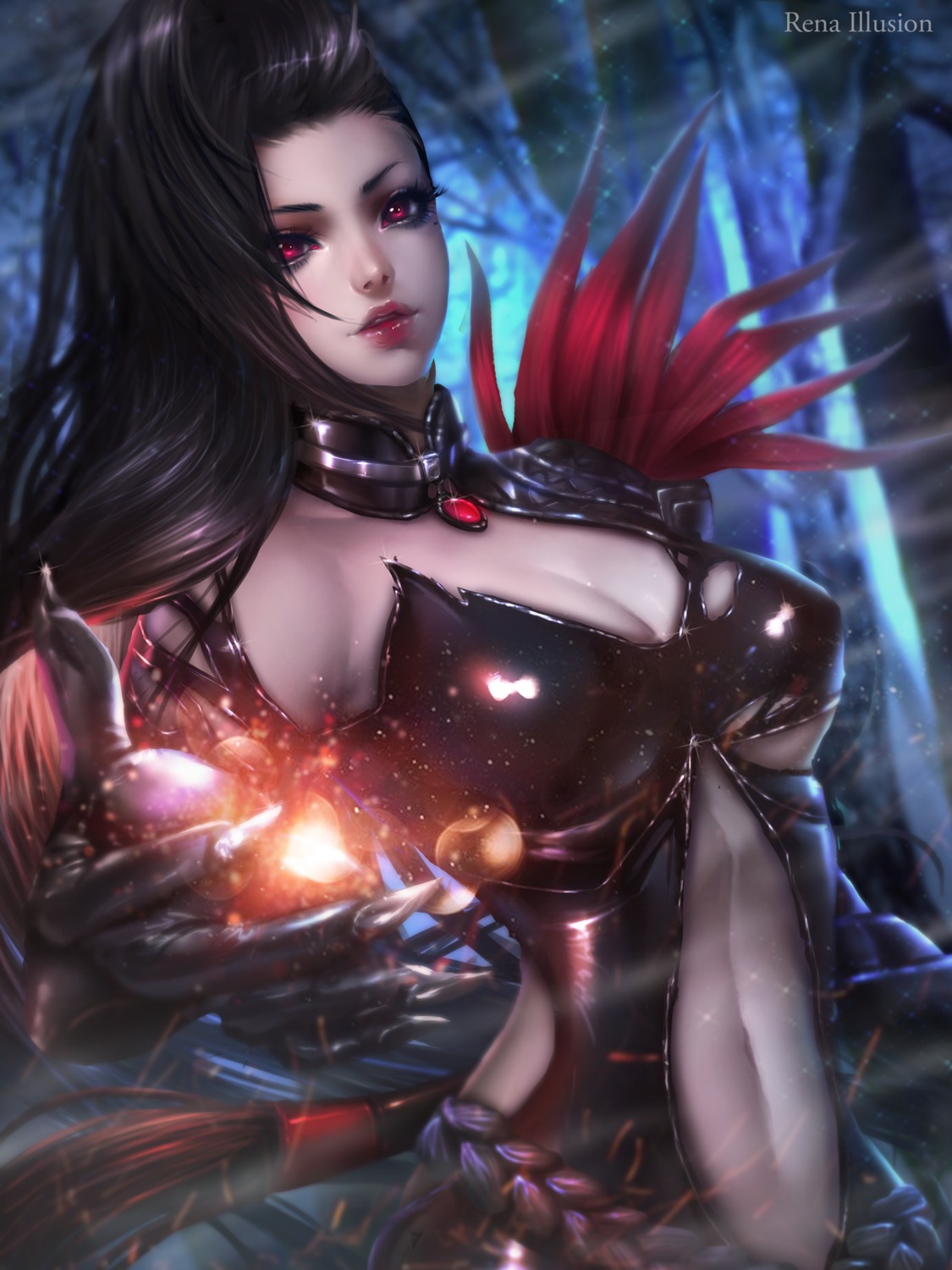 blade_&_soul, cleavage, no_bra, ran_yu, rena_illusion, torn_clothes, underboob