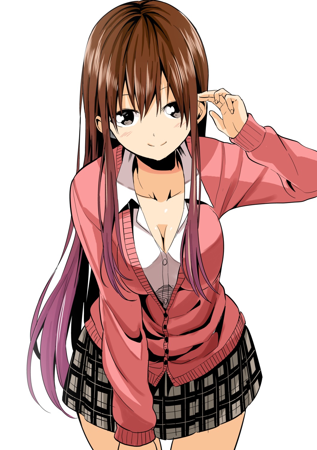 cleavage, nishigori_atsushi, seifuku, sweater