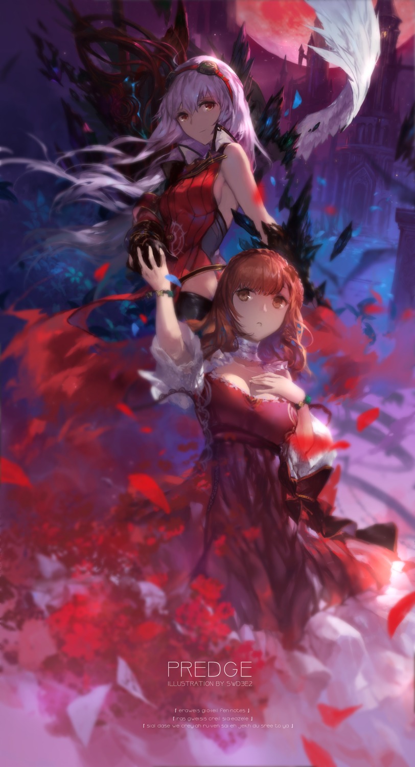 cleavage, dress, no_bra, swd3e2, yoru_no_nai_kuni