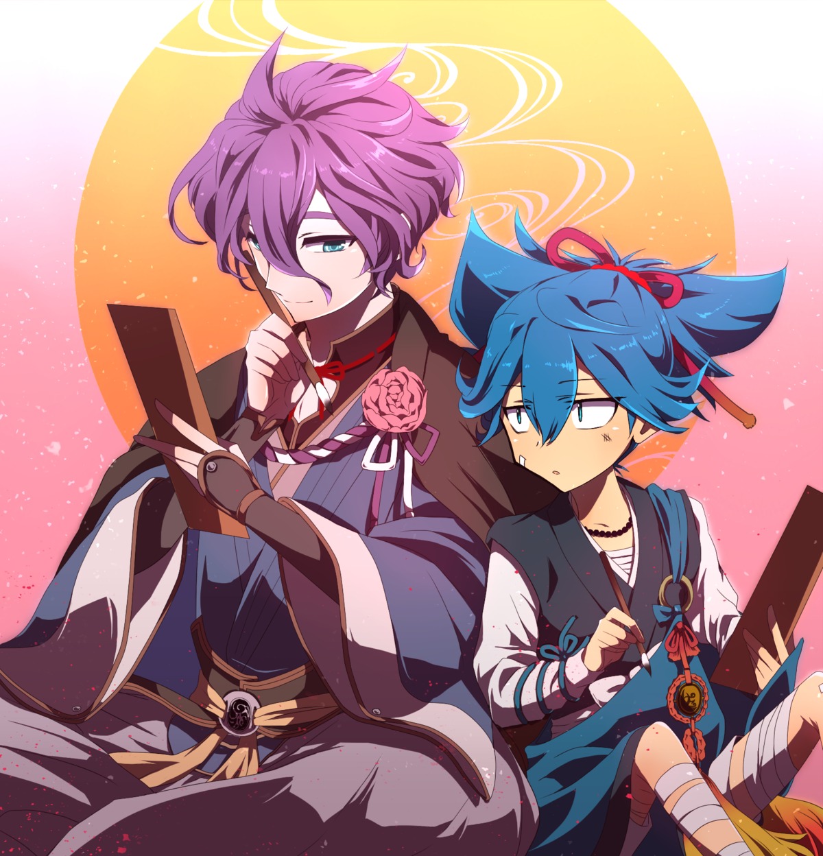 cimeri, japanese_clothes, kasen_kanesada, male, sayo_samonji, touken_ranbu