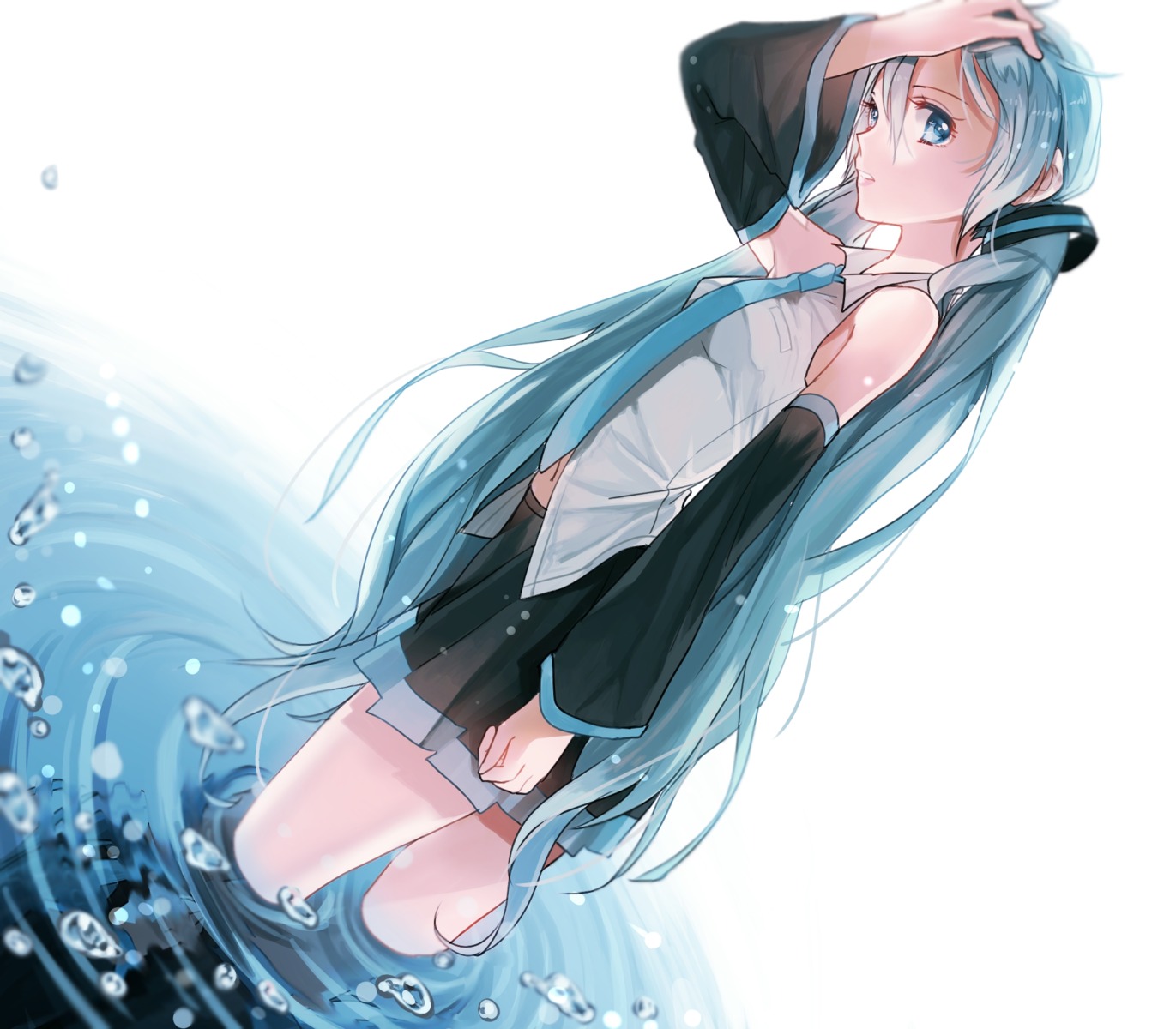 hatsune_miku, hona_(platinum_egg), vocaloid, wet
