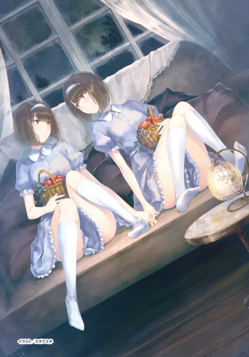 dress, flowers, innocent_grey, sasaki_ichigo, sasaki_ringo, sugina_miki, yuri