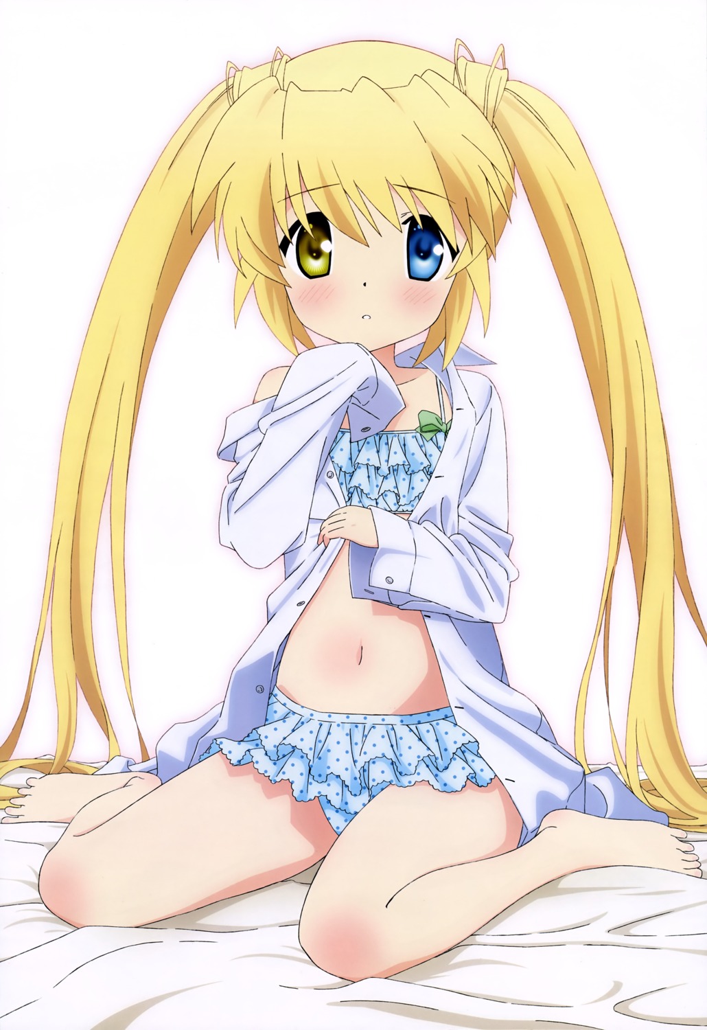 bikini, dress_shirt, heterochromia, nakatsu_shizuru, open_shirt, rewrite, swimsuits