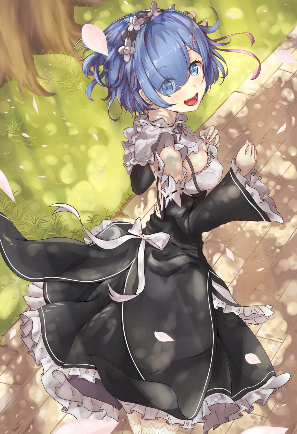 cleavage, konata_(knt_banri), maid, re:zero_kara_hajimeru_isekai_seikatsu, rem_(re_zero)