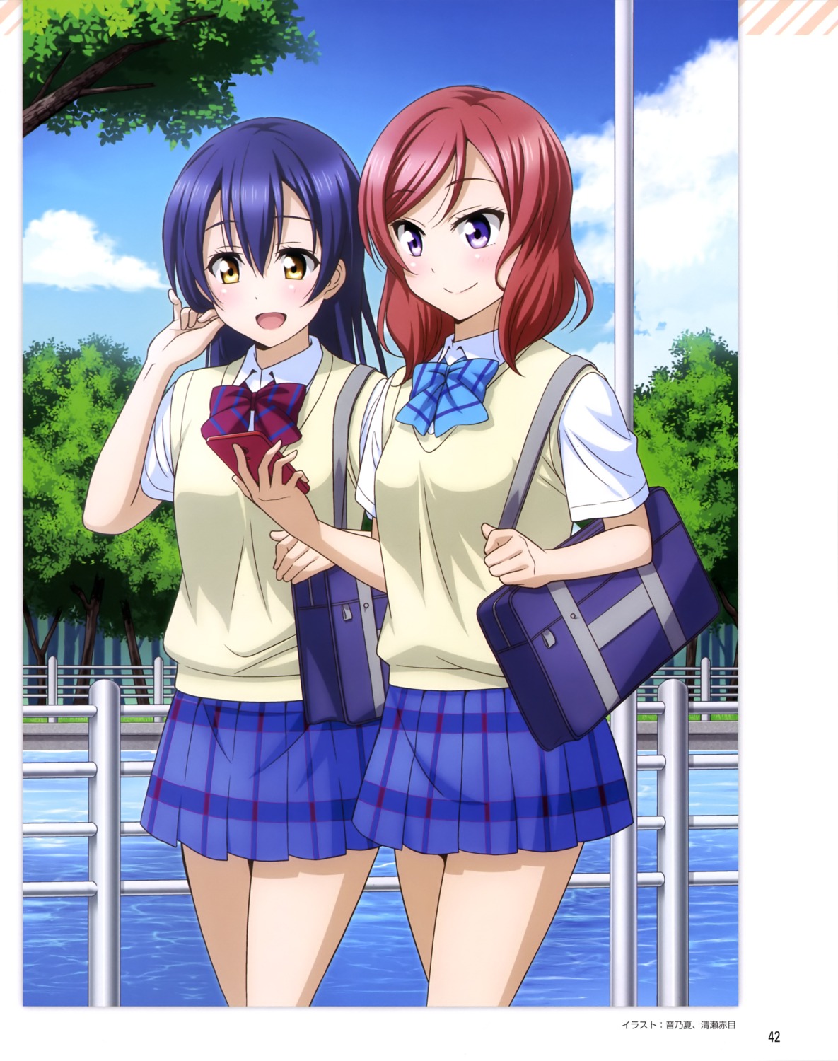 love_live!, love_live!_(series), love_live!_school_idol_diary_special_edition, nishikino_maki, otono_natsu, seifuku, sonoda_umi