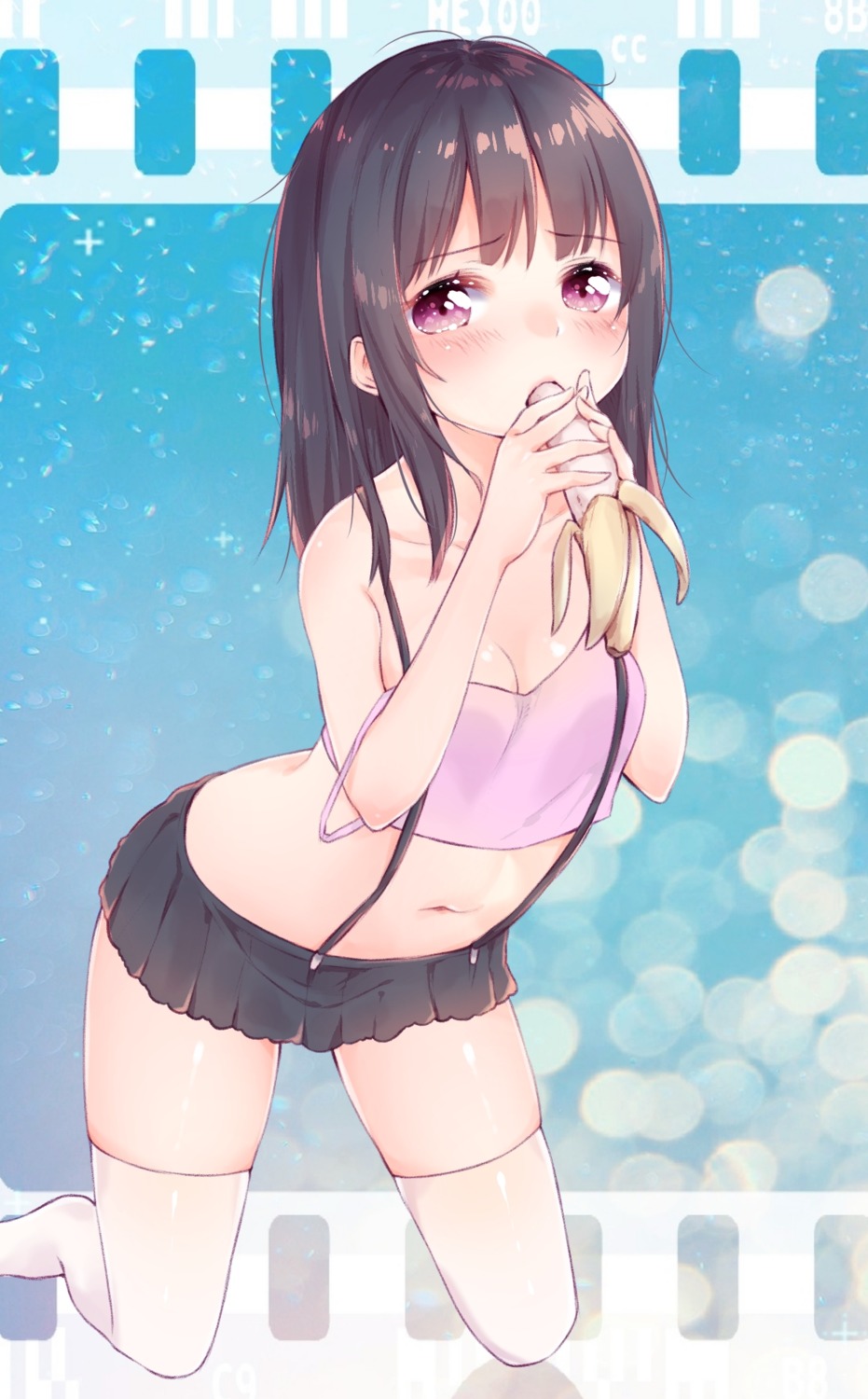 azuki_(krps-hano), cleavage, lingerie, thighhighs