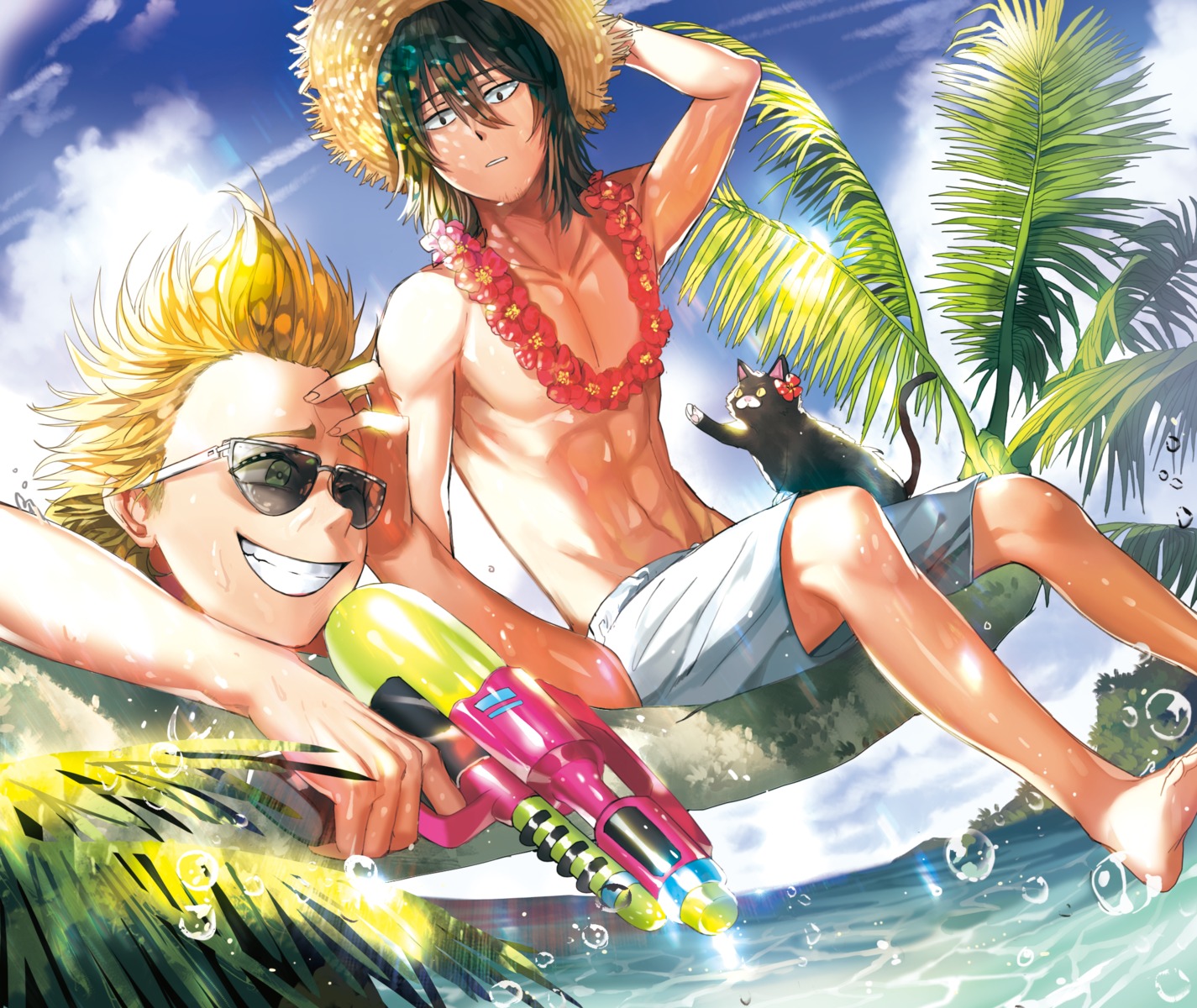 aizawa_shouta, boku_no_hero_academia, male, present_mic, swimsuits, yumu
