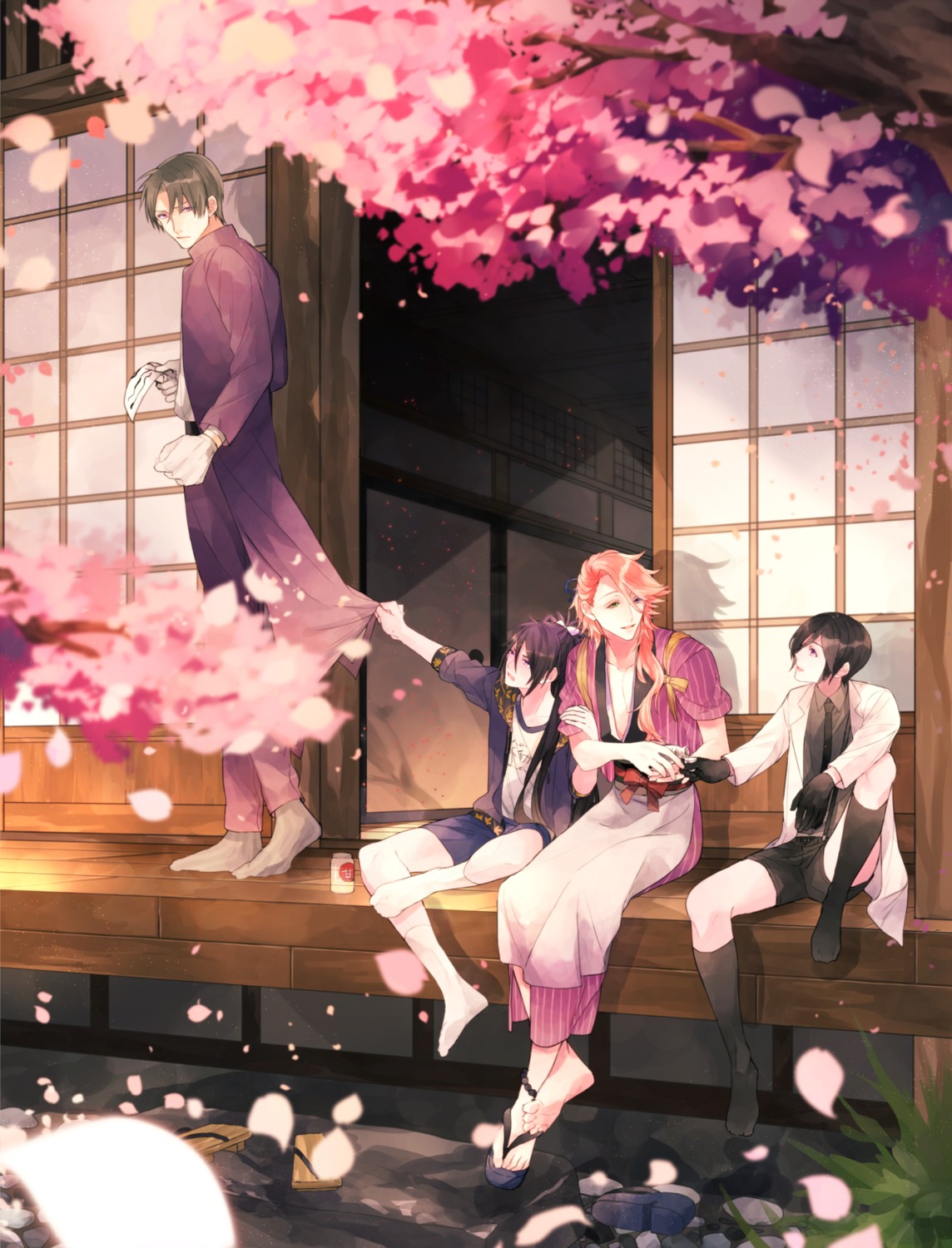 fudou_yukimitsu, gym_uniform, heshikiri_hasebe, male, souza_samonji, tomoki_pepe, touken_ranbu, yagen_toushirou, yukata