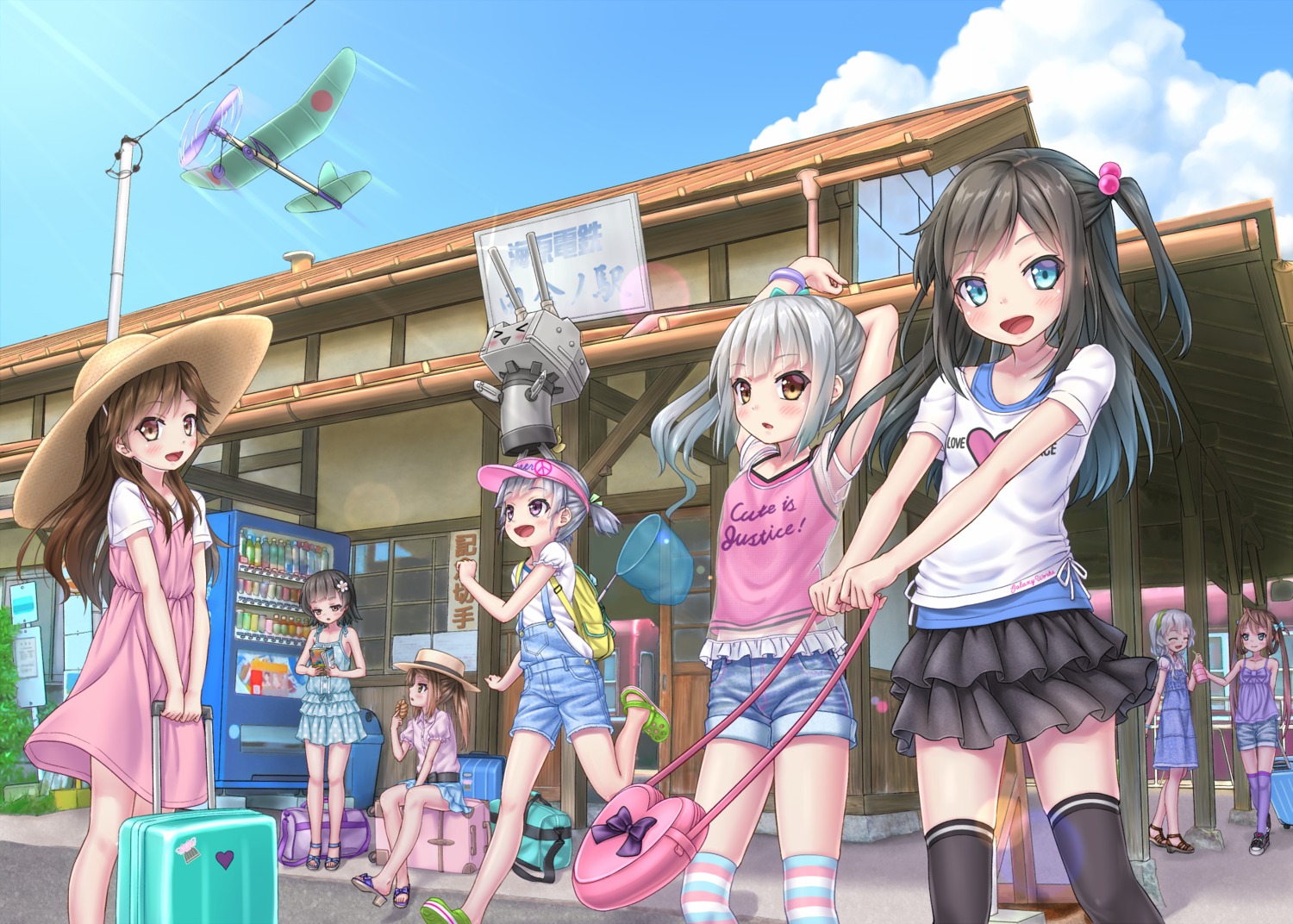 arare_(kancolle), arashio_(kancolle), asagumo_(kancolle), asashio_(kancolle), dress, gotou_hisashi, kantai_collection, kasumi_(kancolle)