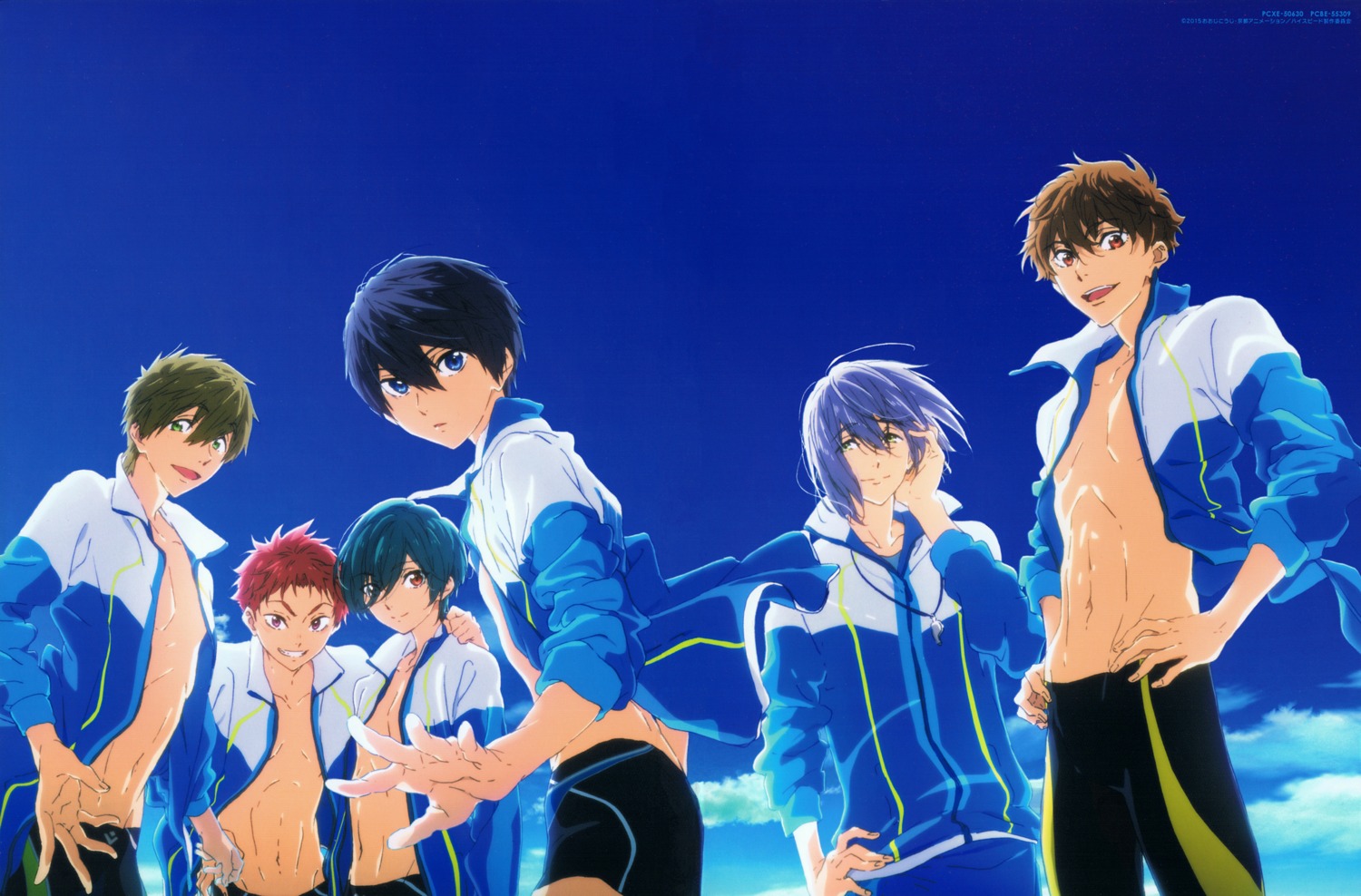 disc_cover, free!, high_speed!, kirishima_ikuya, kirishima_natsuya, male, nanase_haruka, nishiya_futoshi