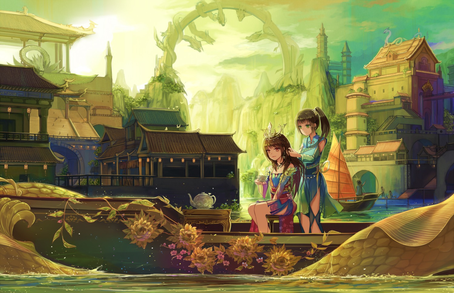 dress, landscape, natsumoka