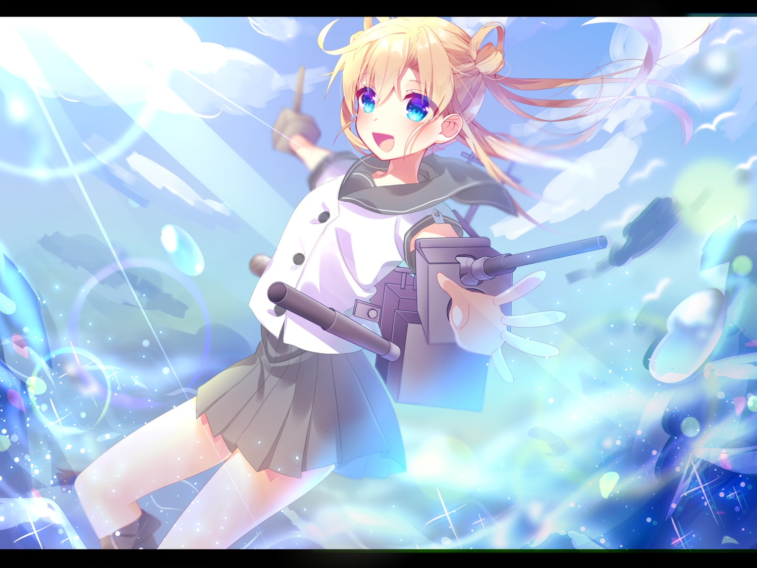 abukuma_(kancolle), kantai_collection, mafuyu_(chibi21), seifuku, weapon