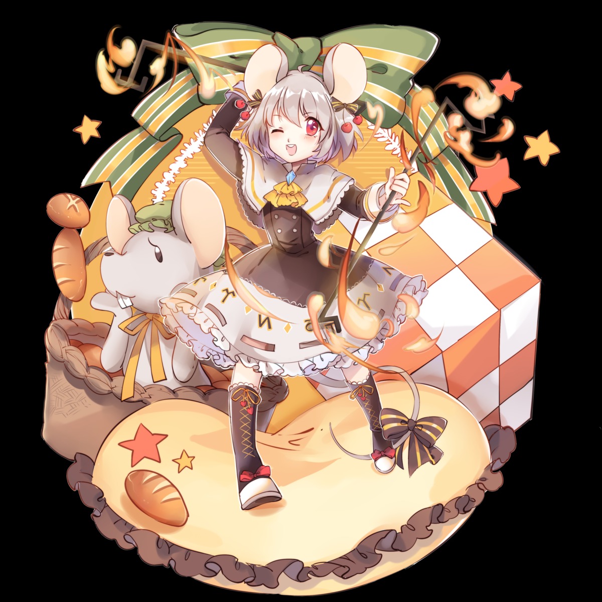 animal_ears, dress, nazrin, siam_(meow13), tail, touhou