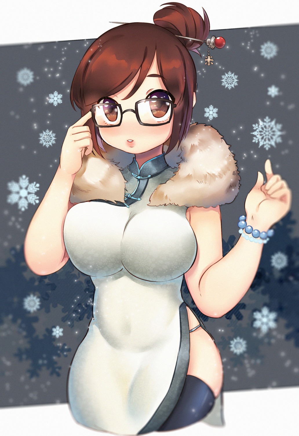 chinadress, megane, mei_(overwatch), overwatch, pantsu, siam_(meow13), thighhighs