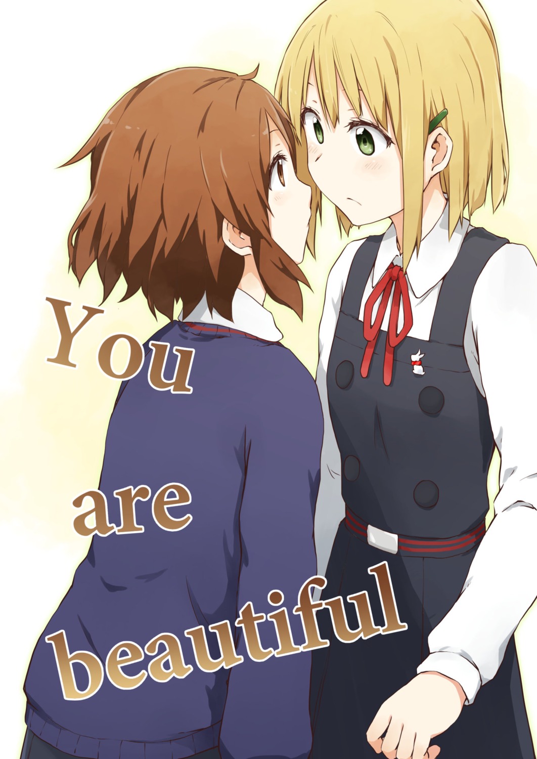 kagiana, makino_kanna, seifuku, sweater, tamako_market, tokiwa_midori, yuri