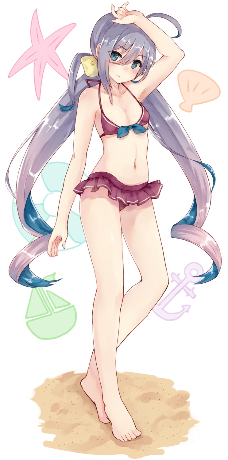 bikini, chiune_(yachi), cleavage, kantai_collection, kiyoshimo_(kancolle), swimsuits