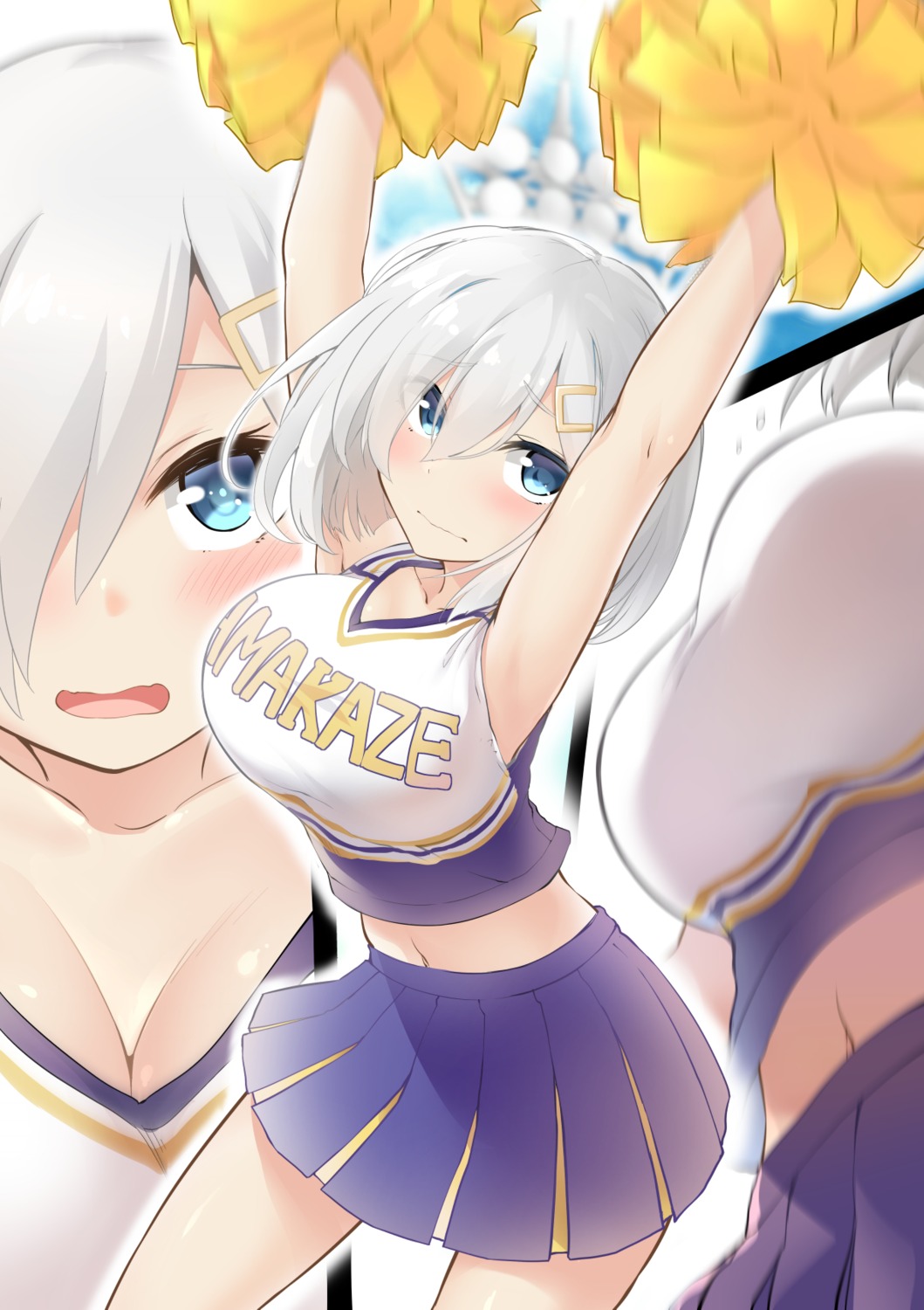 cheerleader, cleavage, hamakaze_(kancolle), ijima_yuu, kantai_collection