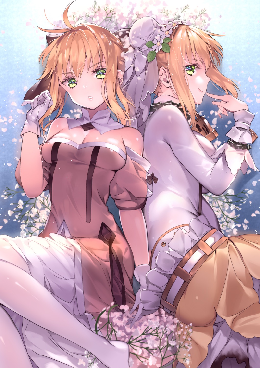 artoria_pendragon_(fate), bodysuit, cleavage, dress, fate/extra, fate/extra_ccc, fate/stay_night, fate/unlimited_codes