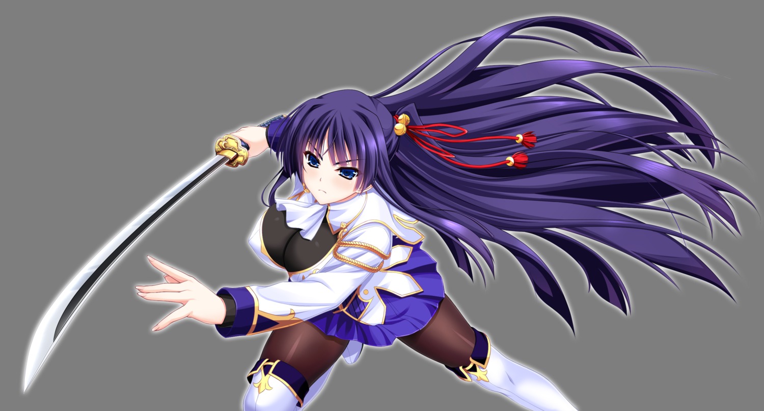 amasaka_takashi, clip_craft, pantyhose, sword, thighhighs, toujou_amane, transparent_png, unionism_quartet