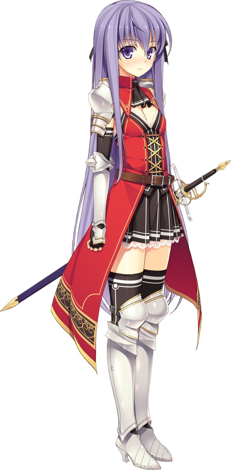 armor, cleavage, effordom_soft, fujimori_yuu, heels, koikishi_purely_kiss, sword, thighhighs