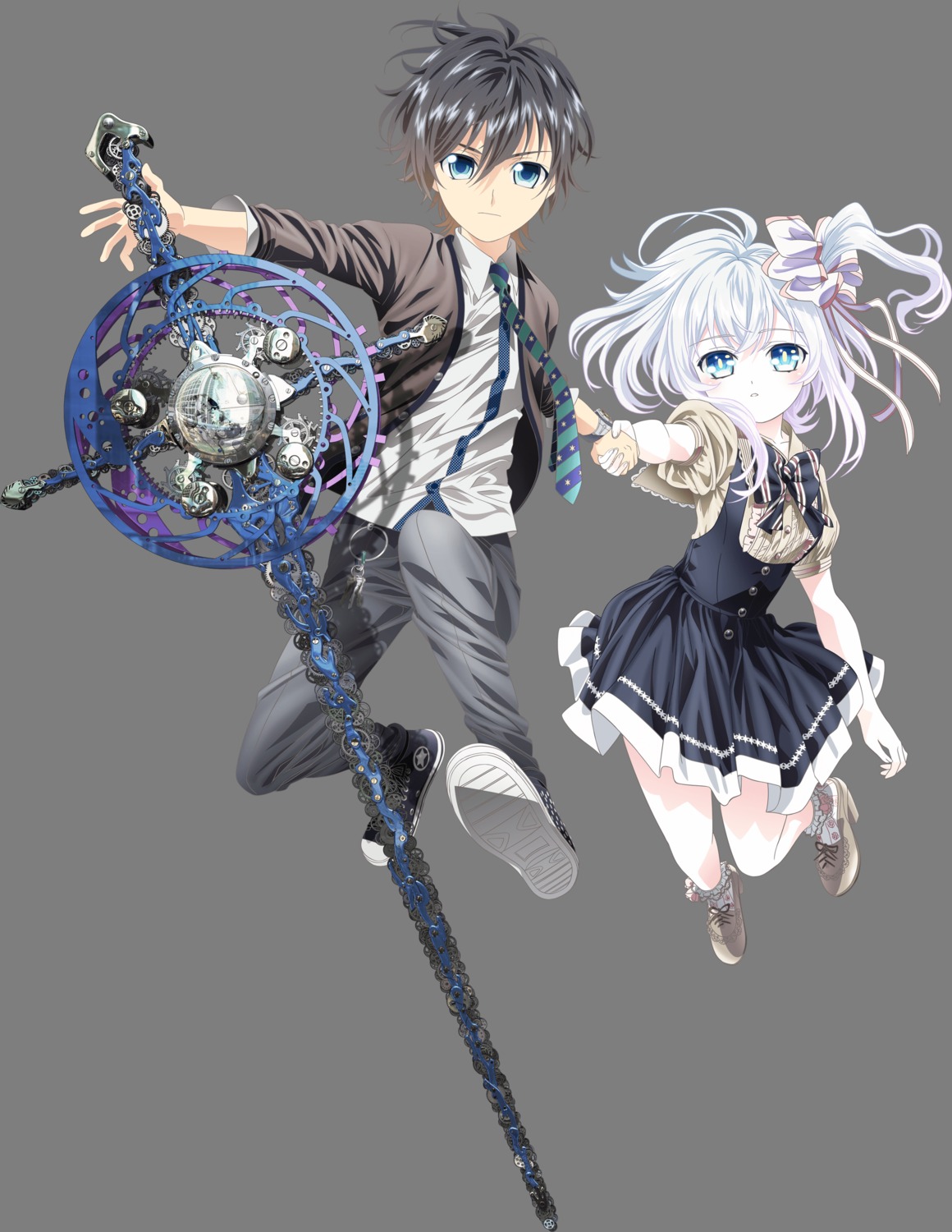 akutagawa_koyori, hand_shakers, heels, seifuku, takatsuki_tazuna, transparent_png, weapon