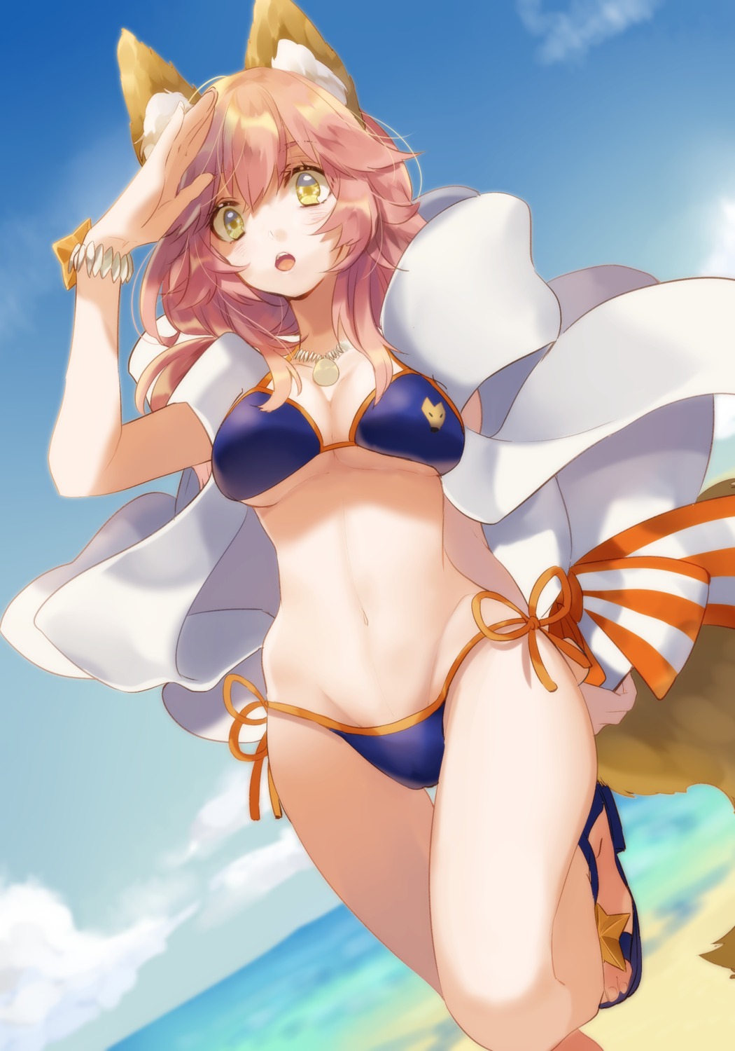 animal_ears, bikini, cleavage, fate/extra, fate/grand_order, fate/stay_night, hino_hinako, swimsuits