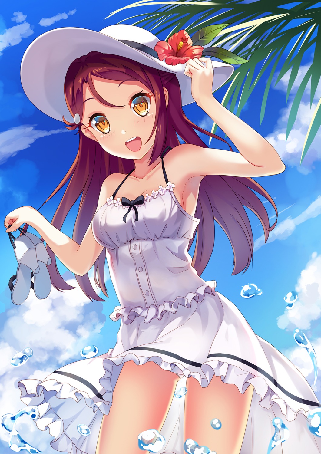 dress, heels, love_live!_(series), love_live!_sunshine!!, sakurauchi_riko, summer_dress, yongheng_zhi_wu