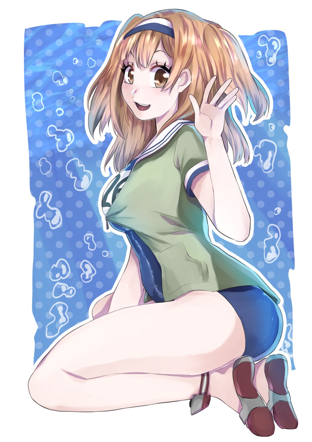 fuku_(artist), i-26_(kancolle), kantai_collection, school_swimsuit, seifuku, swimsuits