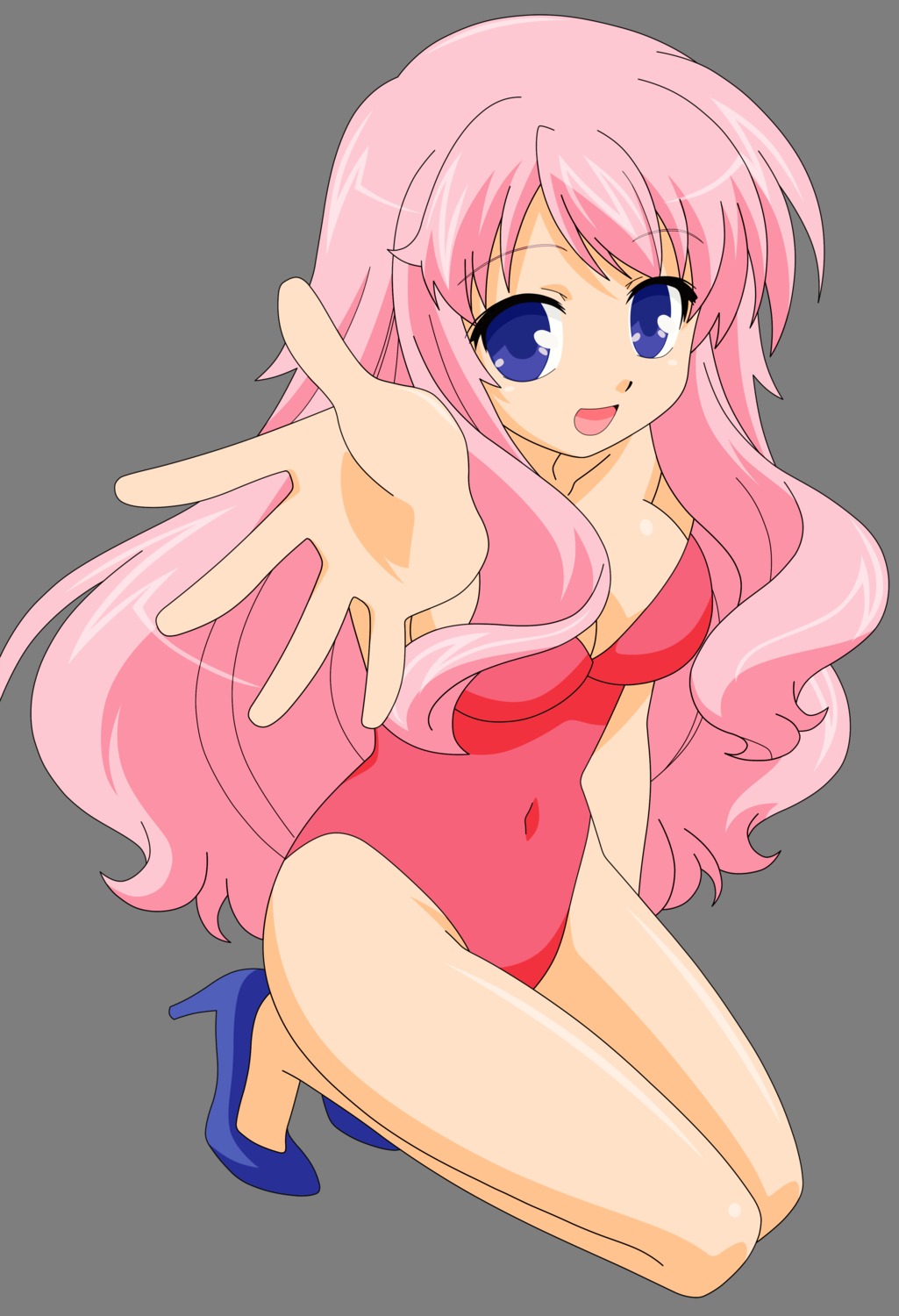baka_to_test_to_shoukanjuu, cleavage, heels, himeji_mizuki, transparent_png, vector_trace