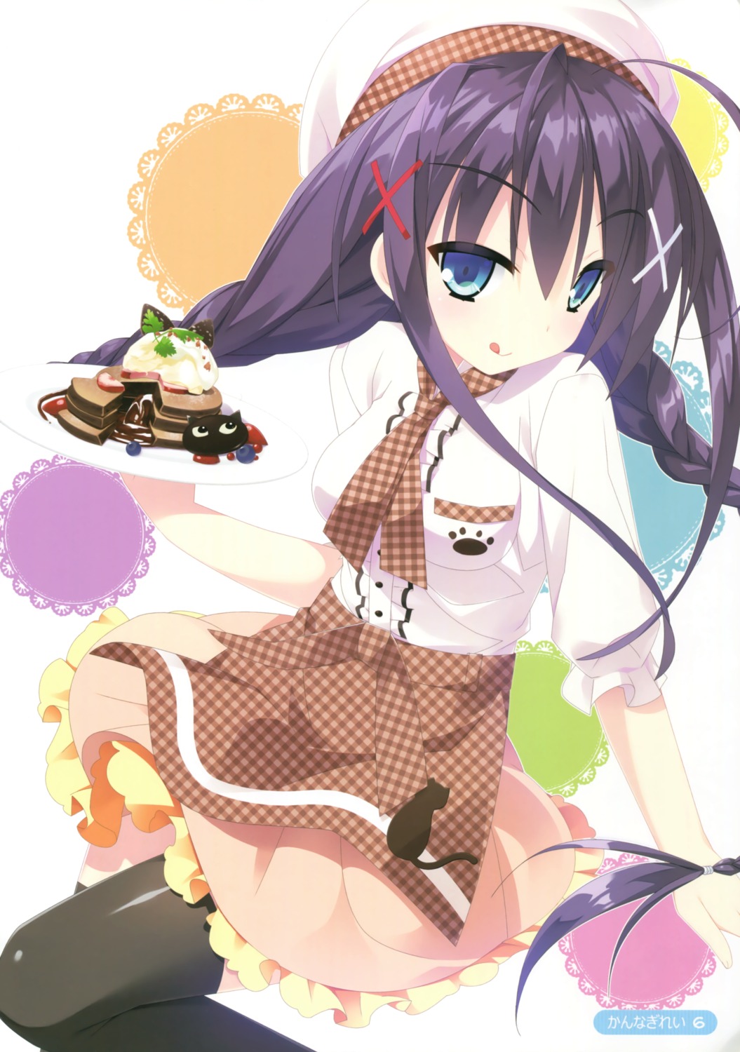 floral_flowlove, kannagi_rei, saga_planets, thighhighs, tokisaka_nanao, waitress