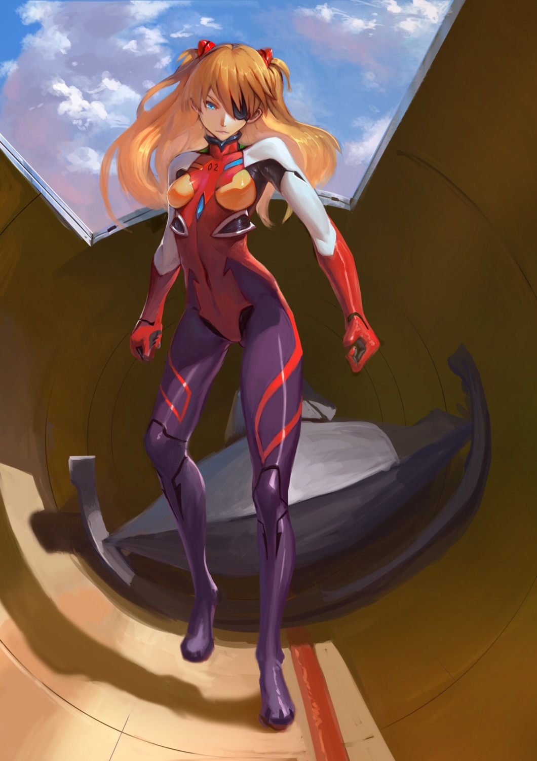bodysuit, eyepatch, neon_genesis_evangelion, reisun001, souryuu_asuka_langley