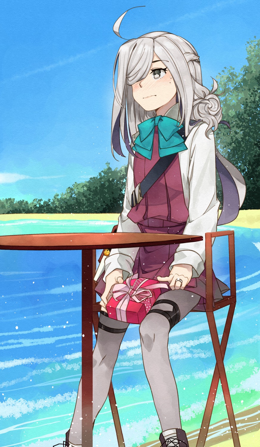 asashimo_(kancolle), kanmiya_shinobu, kantai_collection, pantyhose, seifuku