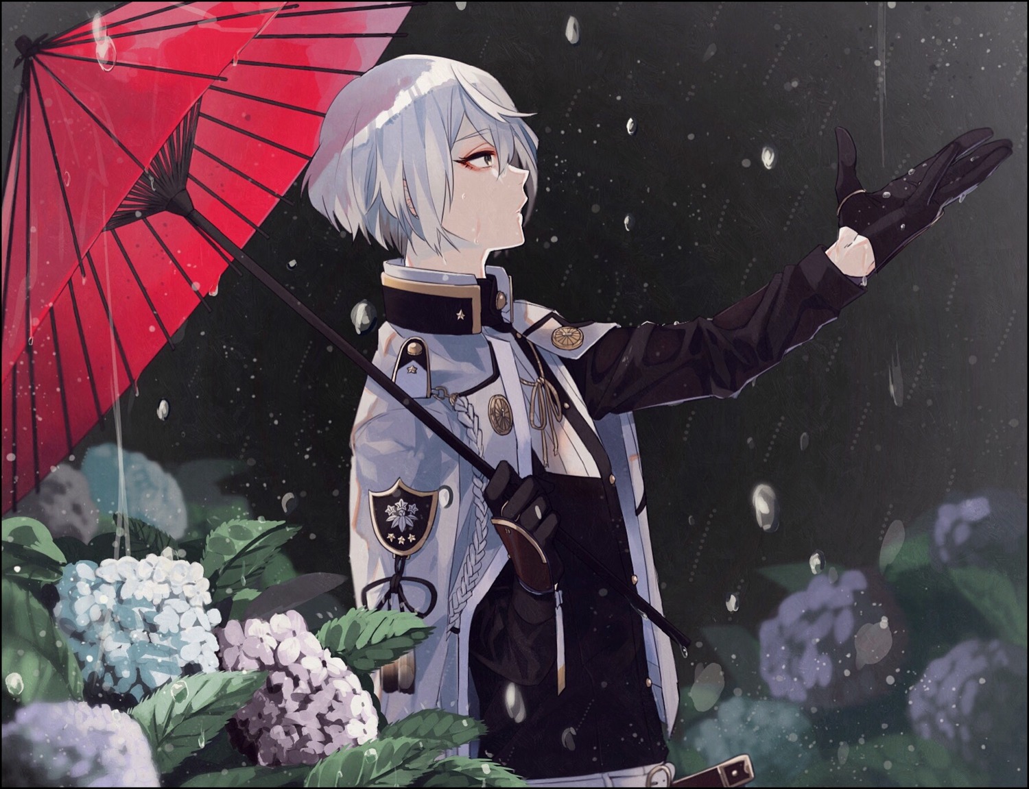 higekiri, male, touken_ranbu, umbrella, yamada_chikinko