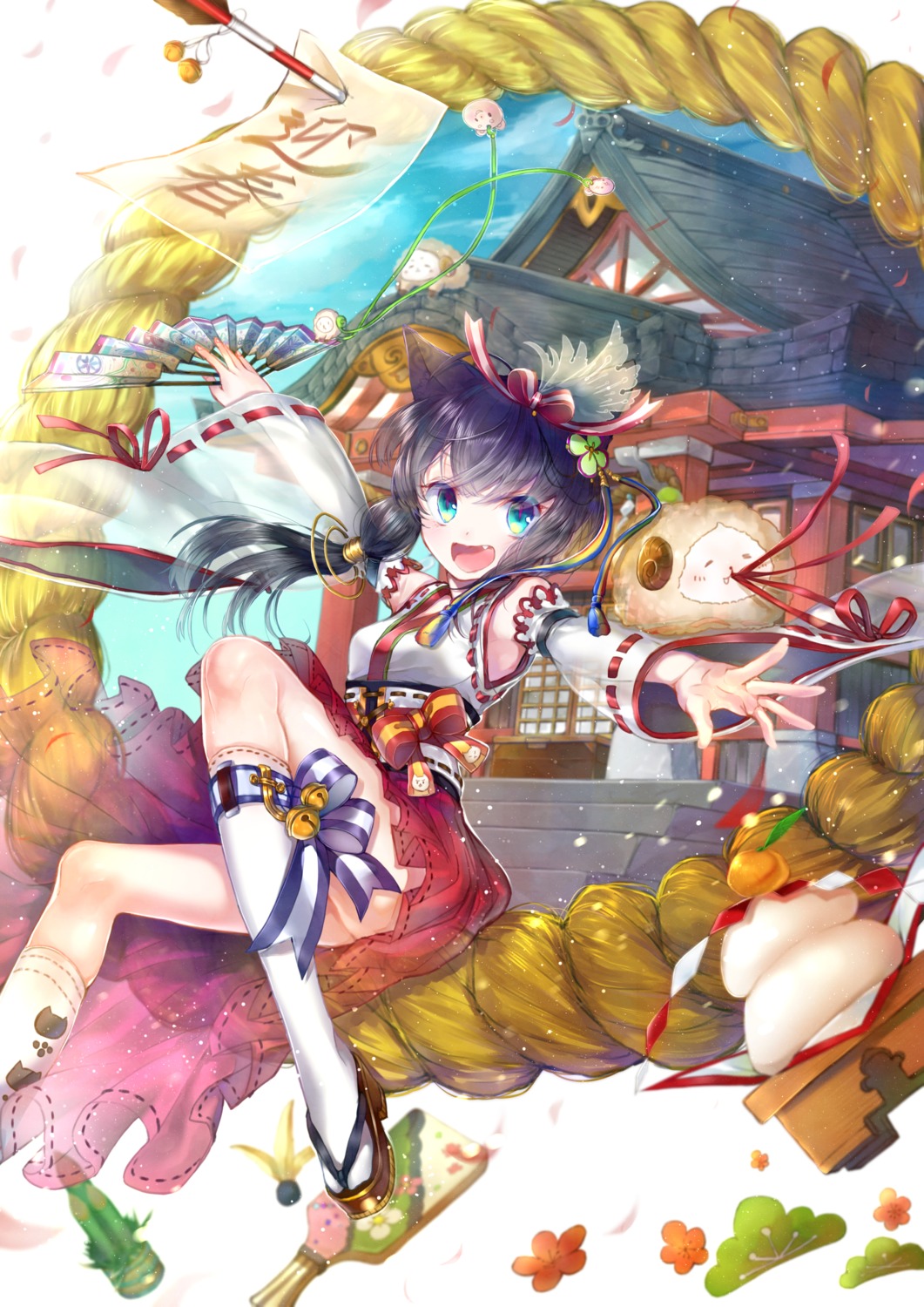 amatou_(artist), animal_ears, miko, see_through