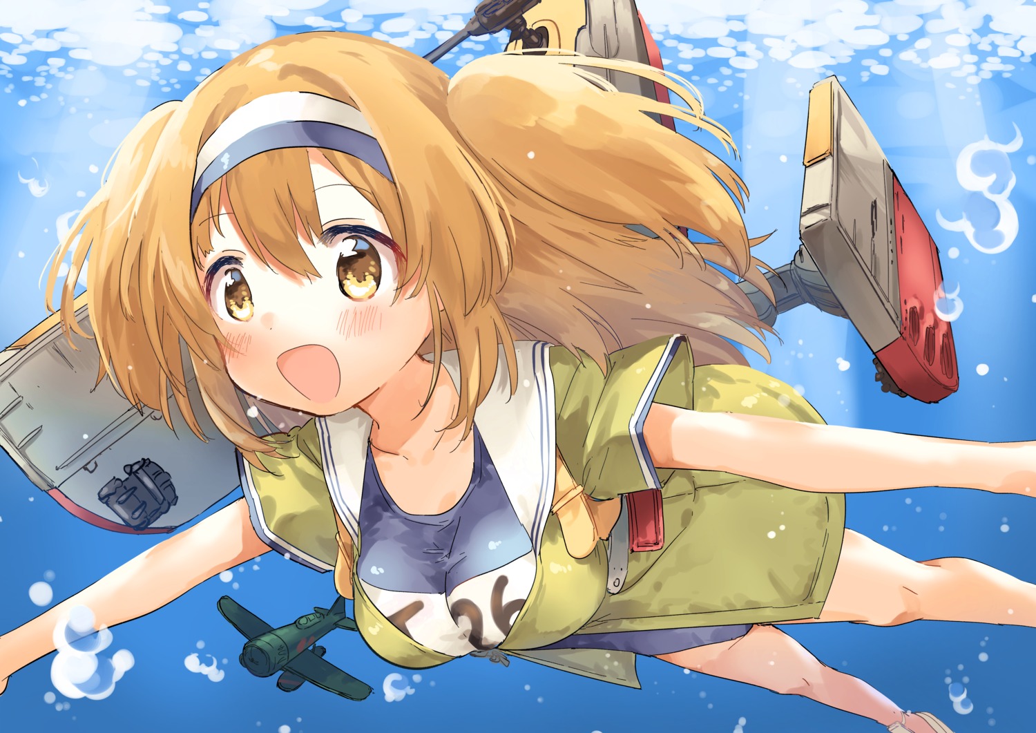 i-26_(kancolle), kantai_collection, school_swimsuit, seifuku, swimsuits, zuho_(vega)