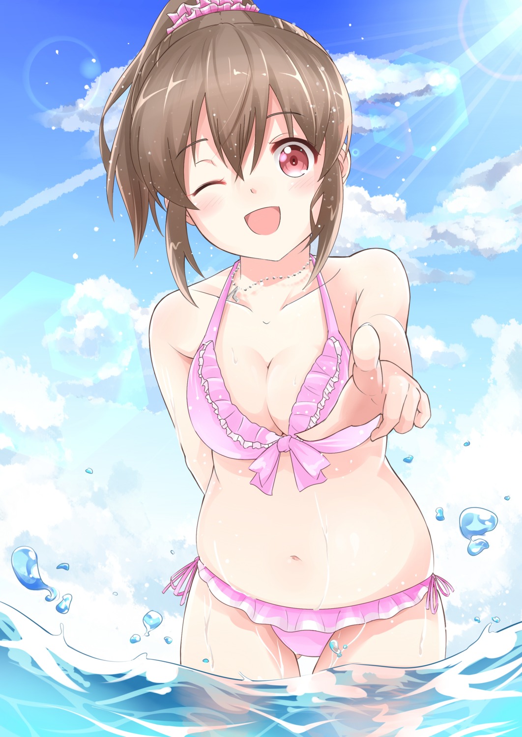 bikini, cleavage, hori_yuuko, sora_(silent_square), swimsuits, the_idolm@ster, the_idolm@ster_cinderella_girls, wet