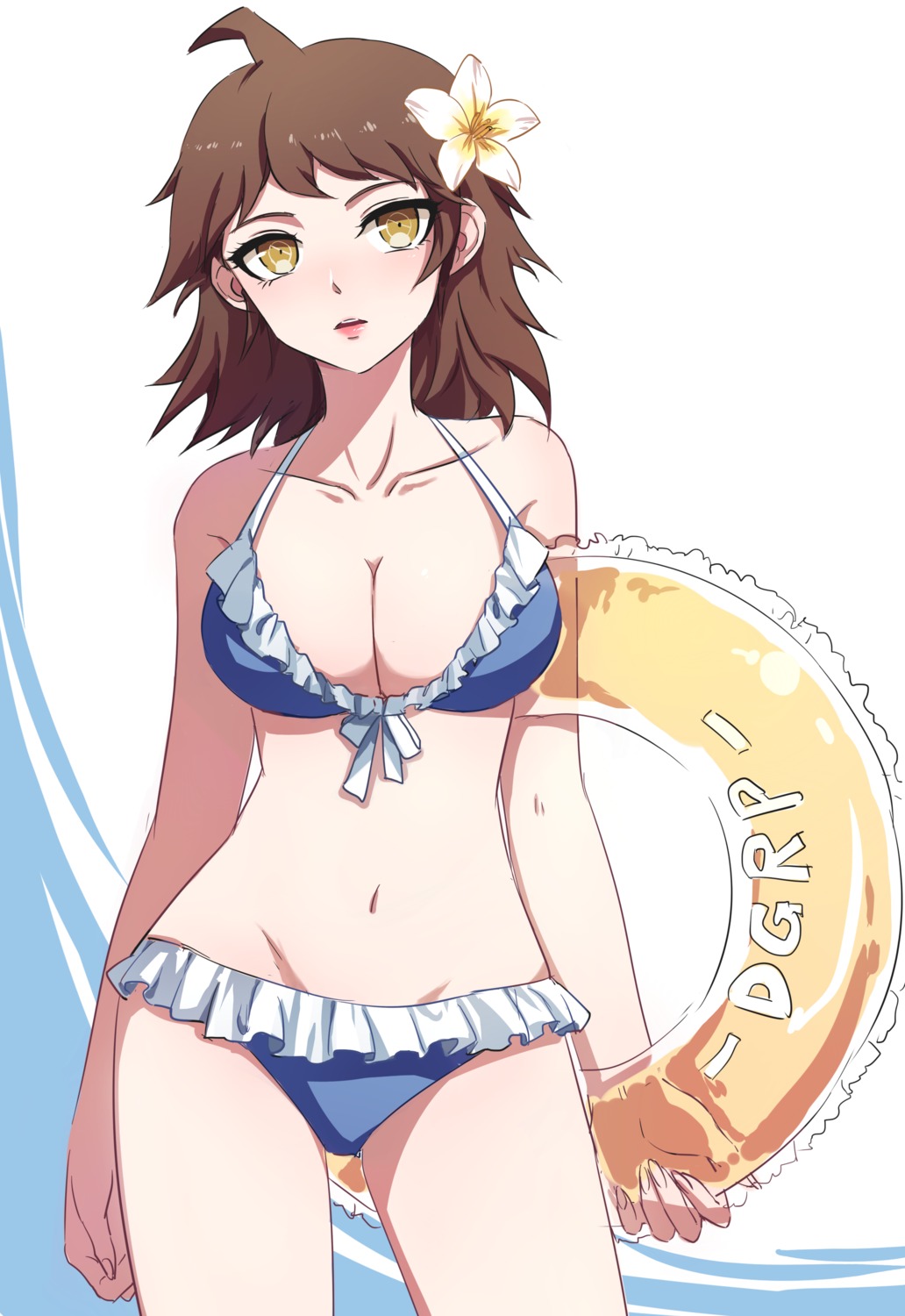 bikini, cleavage, dangan-ronpa, dangan-ronpa_2, genderswap, hinata_hajime, swimsuits, yolk_tomatosauce